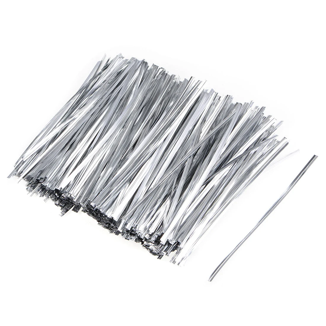 Long Strong Twist Ties 5.9 Inches Quality Plastic Closure Tie for Tying Gift Bags Art Craft Ties Manage Cords Silvery 500pcs