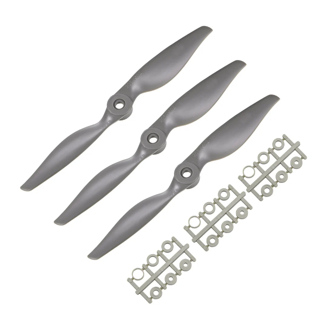 RC Propellers CW 8x4 Inch 2-Vane for Airplane Gray 3Pcs with Adapter Rings