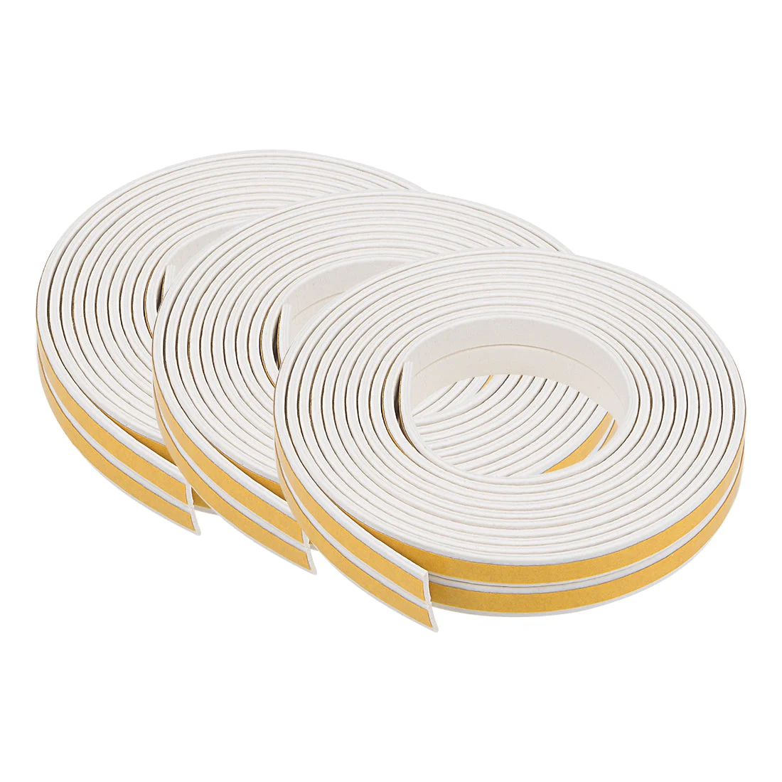 Foam Tape Adhesive Weather Stripping 9mm Wide 2mm Thick, 2.5 Meters Long White, 3Pcs