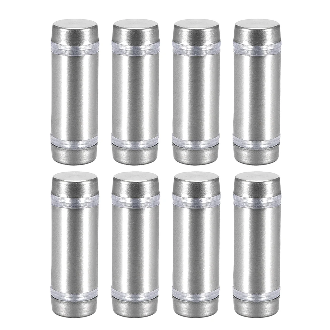 Glass Standoff Double Head Stainless Steel Standoff Holder 12mm x 37mm 8 Pcs