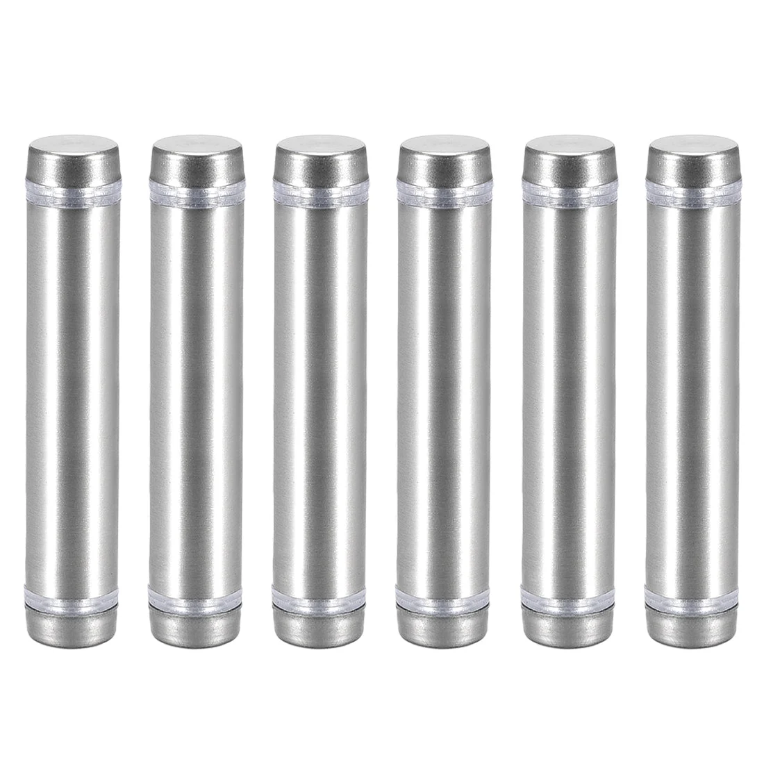 Glass Standoff Double Head Stainless Steel Standoff Holder 12mm x 64mm 6 Pcs