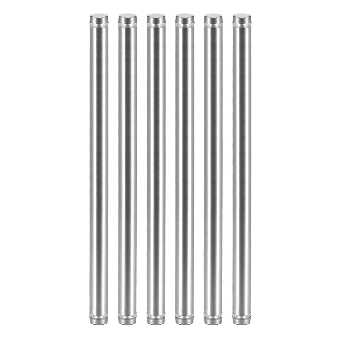 Glass Standoff Double Head Stainless Steel Standoff Holder 12mm x 204mm 6 Pcs