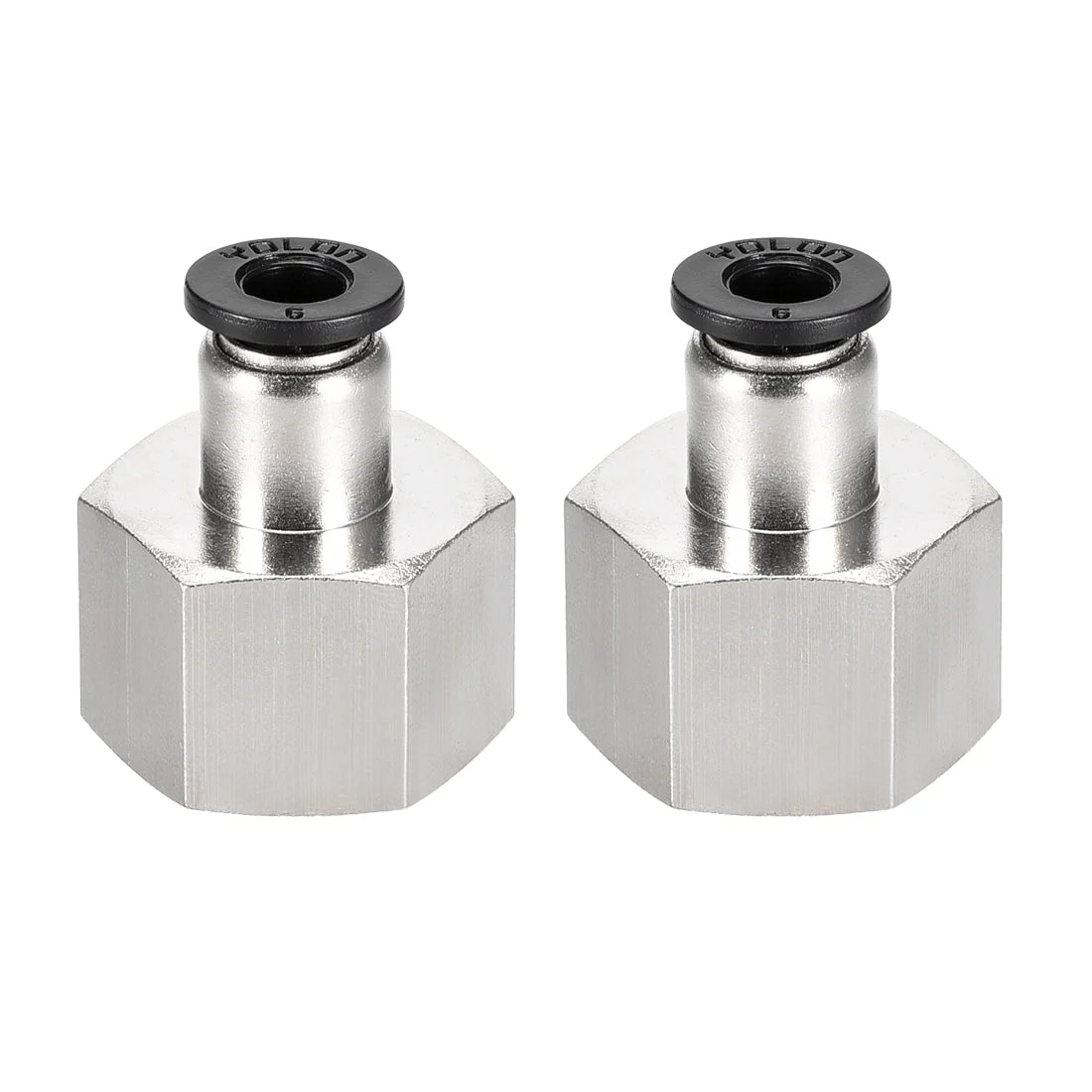 Push to Connect Tube Fitting Adapter 6mm Tube OD x 1/2PT (19mm) Female Straight 2pcs