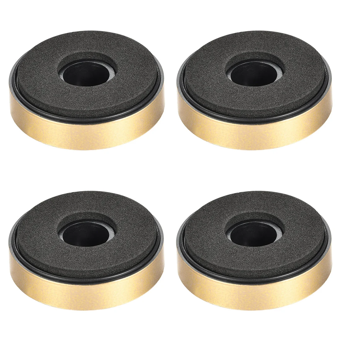 Uxcell 4 Pcs D40xH11.35mm Plastic Feet Anti-Vibration Base Pad Stand for Speaker Guitar Amplifier HiFi Gold Tone