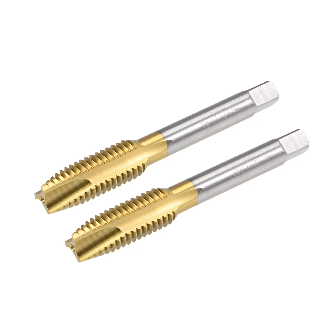 2pcs Spiral Point Threading Tap 1/2-13 UNC Thread Pitch Titanium Coated HSS