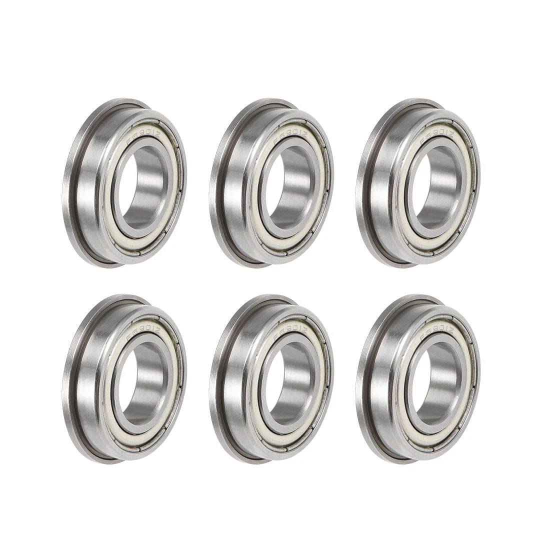 F6901ZZ Flange Ball Bearing 12x24x6mm Shielded Chrome Bearings 6pcs