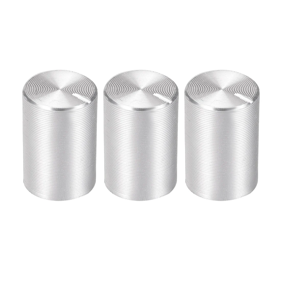 3pcs Potentiometer Knob Knurled Shaft Silver Tone Aluminum 6mm Shaft Dia. Rotary Knob 10mmx15mm Volume Control Knob