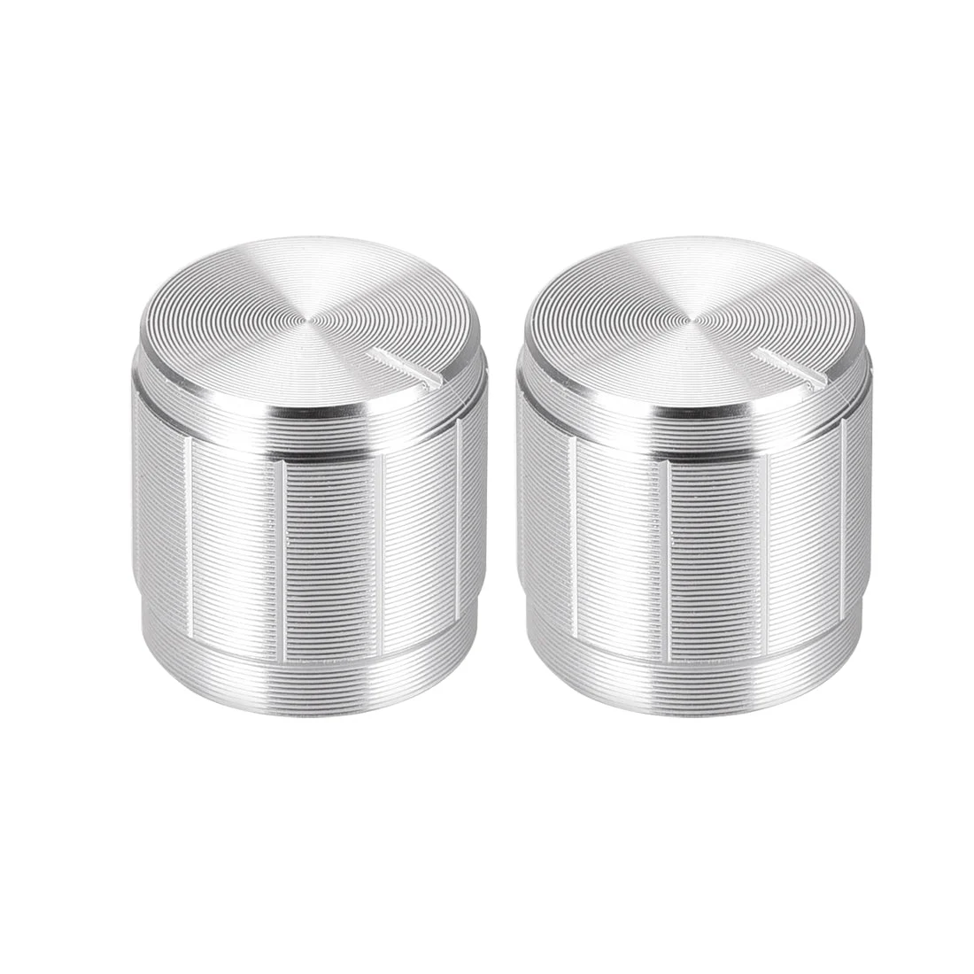2pcs Potentiometer Knob Knurled Shaft Siver Tone Aluminum 6mm Shaft Dia. Rotary Knob 13mmx13mm Volume Control Knob