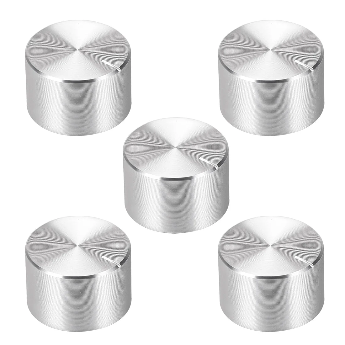 5pcs Potentiometer Knob Silver Tone Smooth Surface 20mmx13mm Volume Control Knob