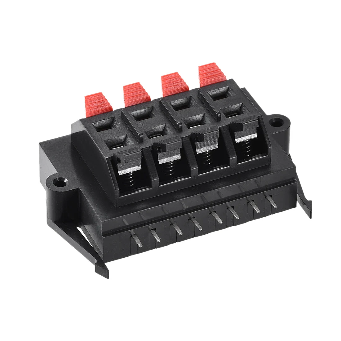 8Way Spring Speaker Terminal Clip Push Release Connector Audio Cable Terminals Strip Block Black Red WP8-11 1Pcs