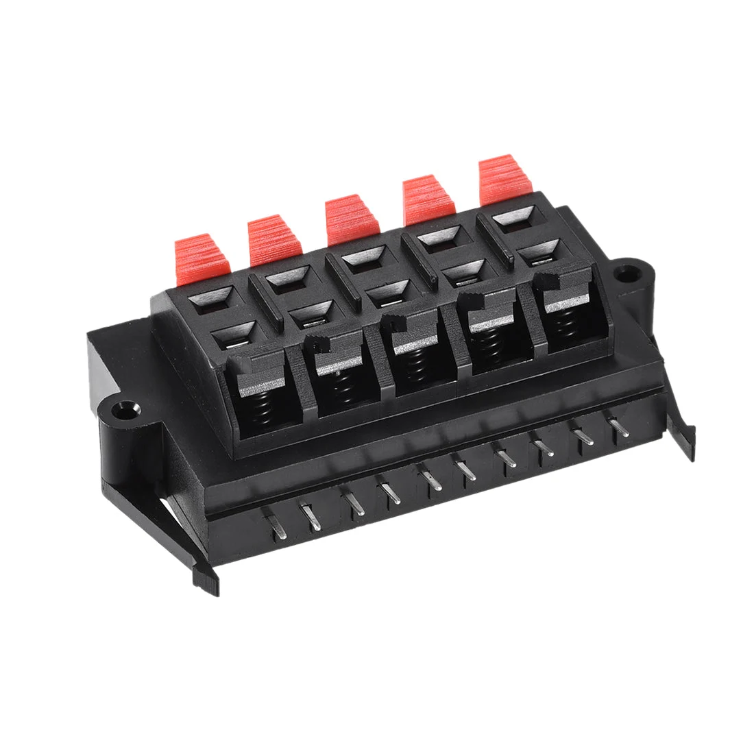 10 Way  Spring Speaker Terminal Clip Push Release Connector Audio Cable Terminals Strip Block Black Red WP10-11 1Pcs