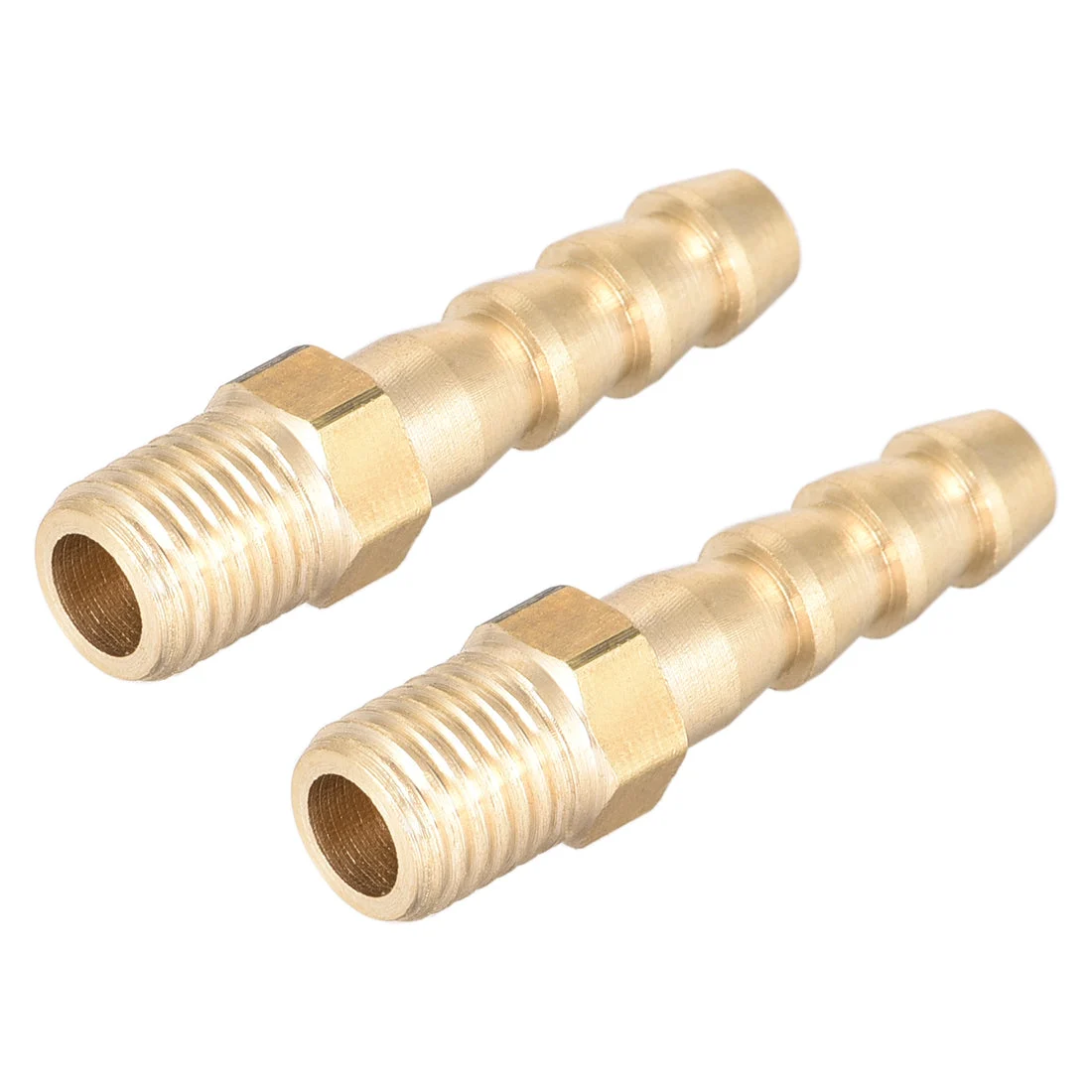 Brass Fitting Connector Metric M8-1 Male to Barb Fit Hose ID 6mm 2pcs