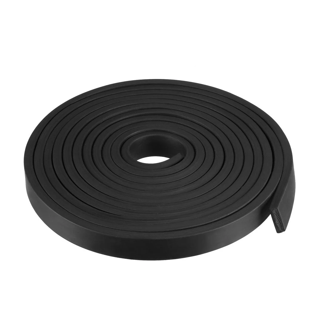 Solid Rectangle Rubber Seal Strip 15mm Wide 5mm Thick, 3 Meters Long Black