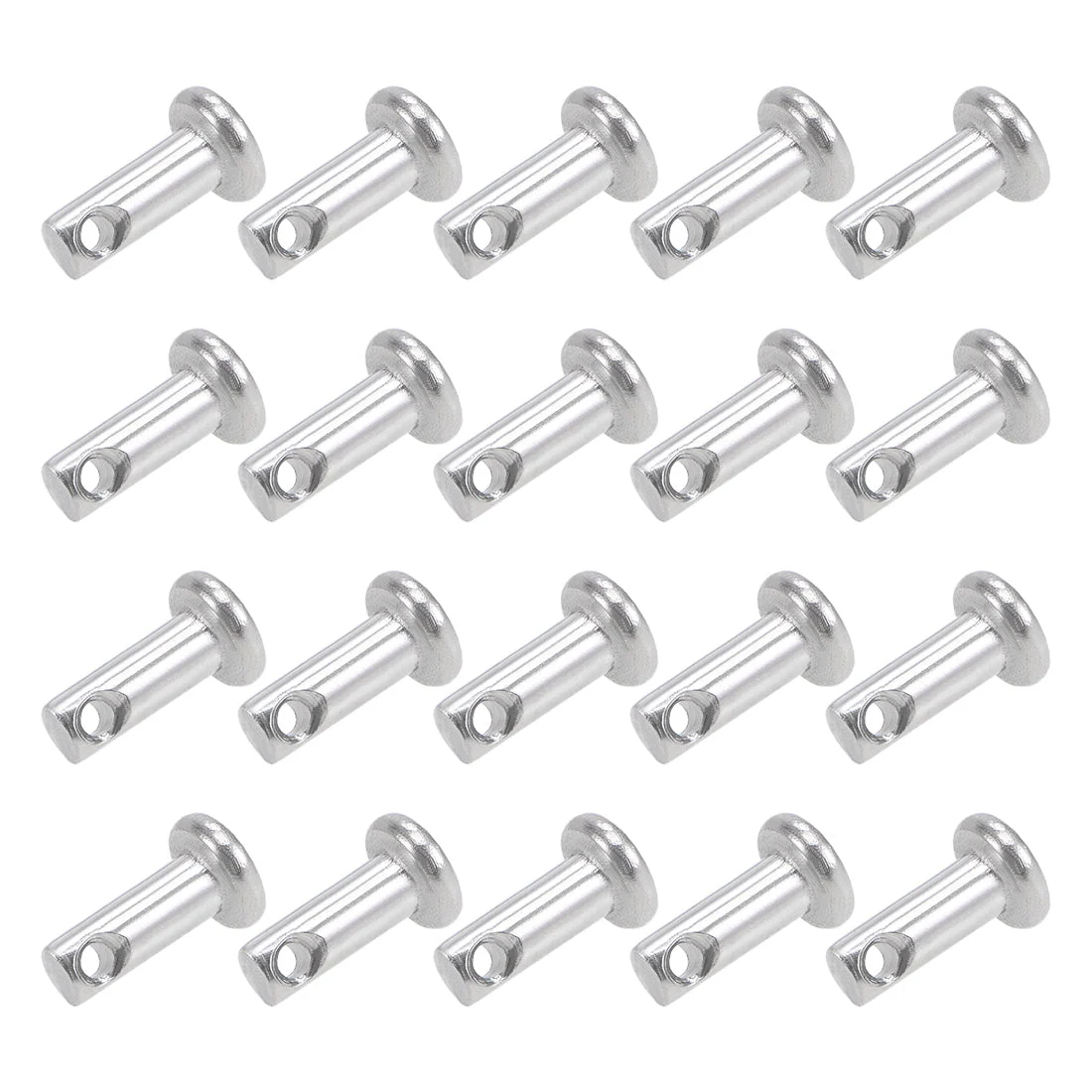 Single Hole Clevis Pins - 3mm x 8mm Flat Head 304 Stainless Steel Pin 20Pcs