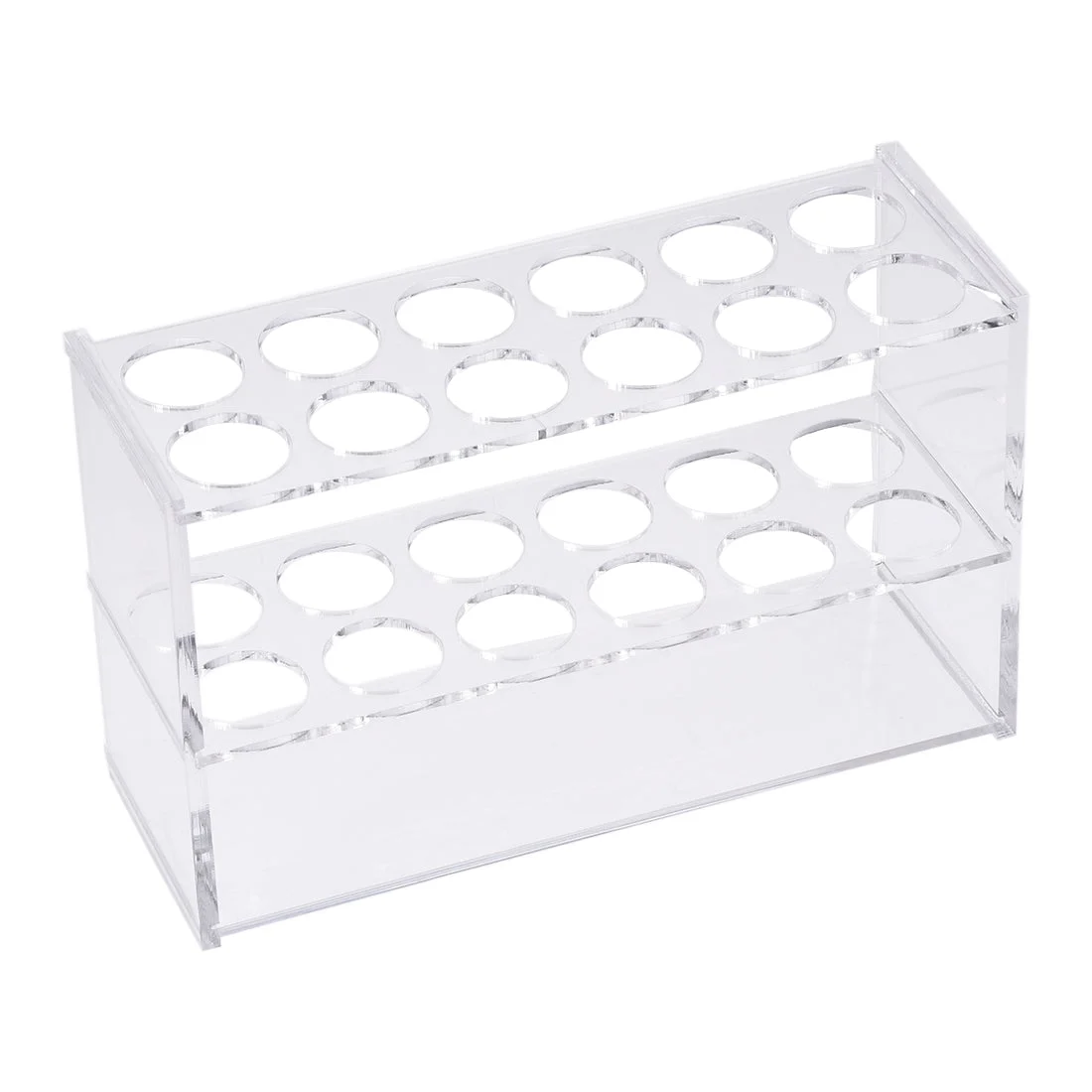 Acrylic Test Tube Holder Rack 2x6 Wells for Centrifuge Tubes Clear