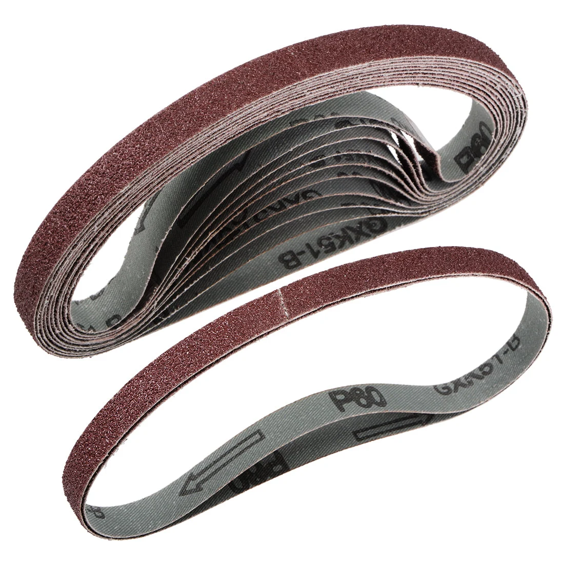 1/2-inch x 18-inch(15mm x 465mm) Sanding Belt 60 Grit Aluminum Oxide 12pcs