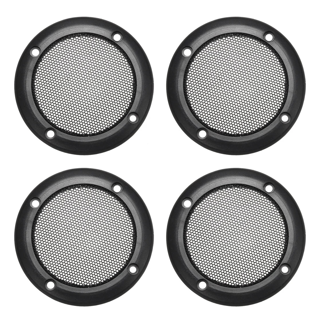 4Pcs Grill Cover 3.5 Inch 107mm Mesh Circle Subwoofer Guard Protector Black