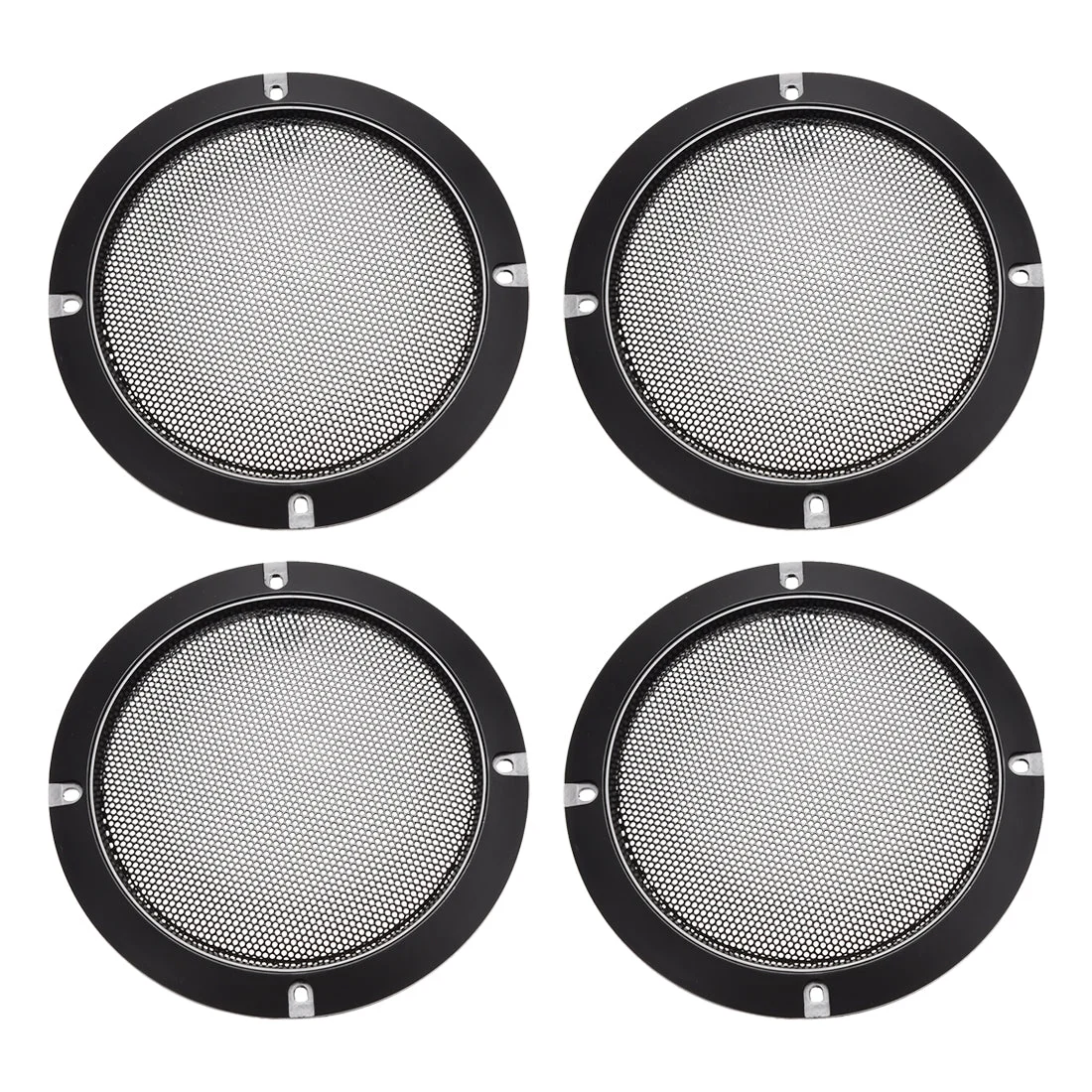 Speaker Grill Cover 5 Inch 153mm Mesh Decorative Circle Subwoofer Guard Protector Black 4pcs