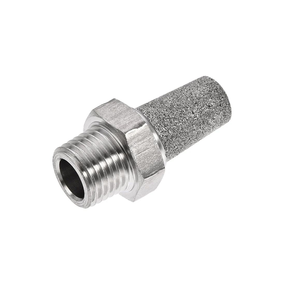 Uxcell Exhaust Muffler PT 1/4 Male Thread Sintered Stainless Steel Breather Pneumatic Air Muffler