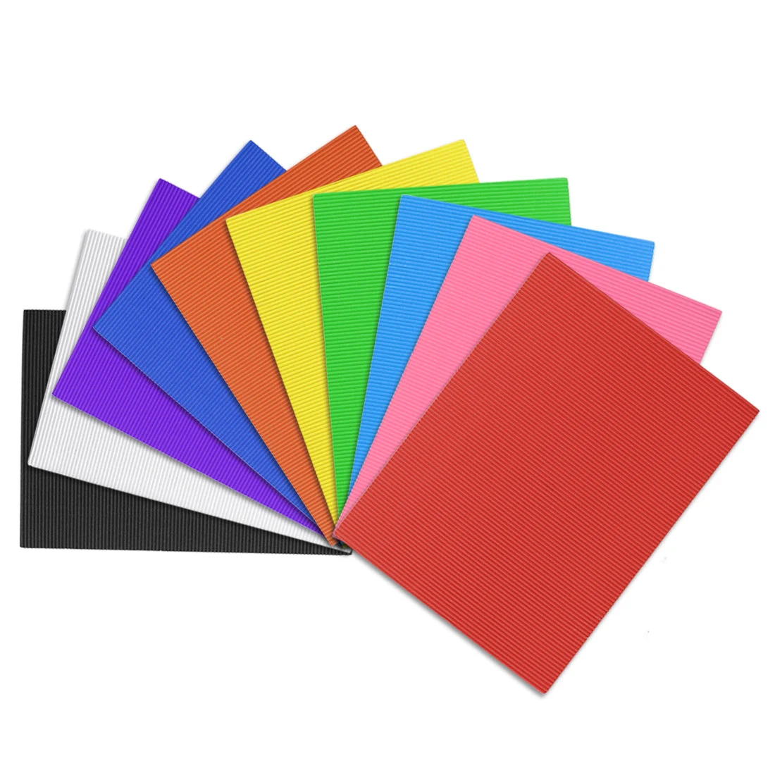 Uxcell 10pcs Corrugated Cardboard Paper Sheets,Colorful,7.87-inch x 11.81-inch