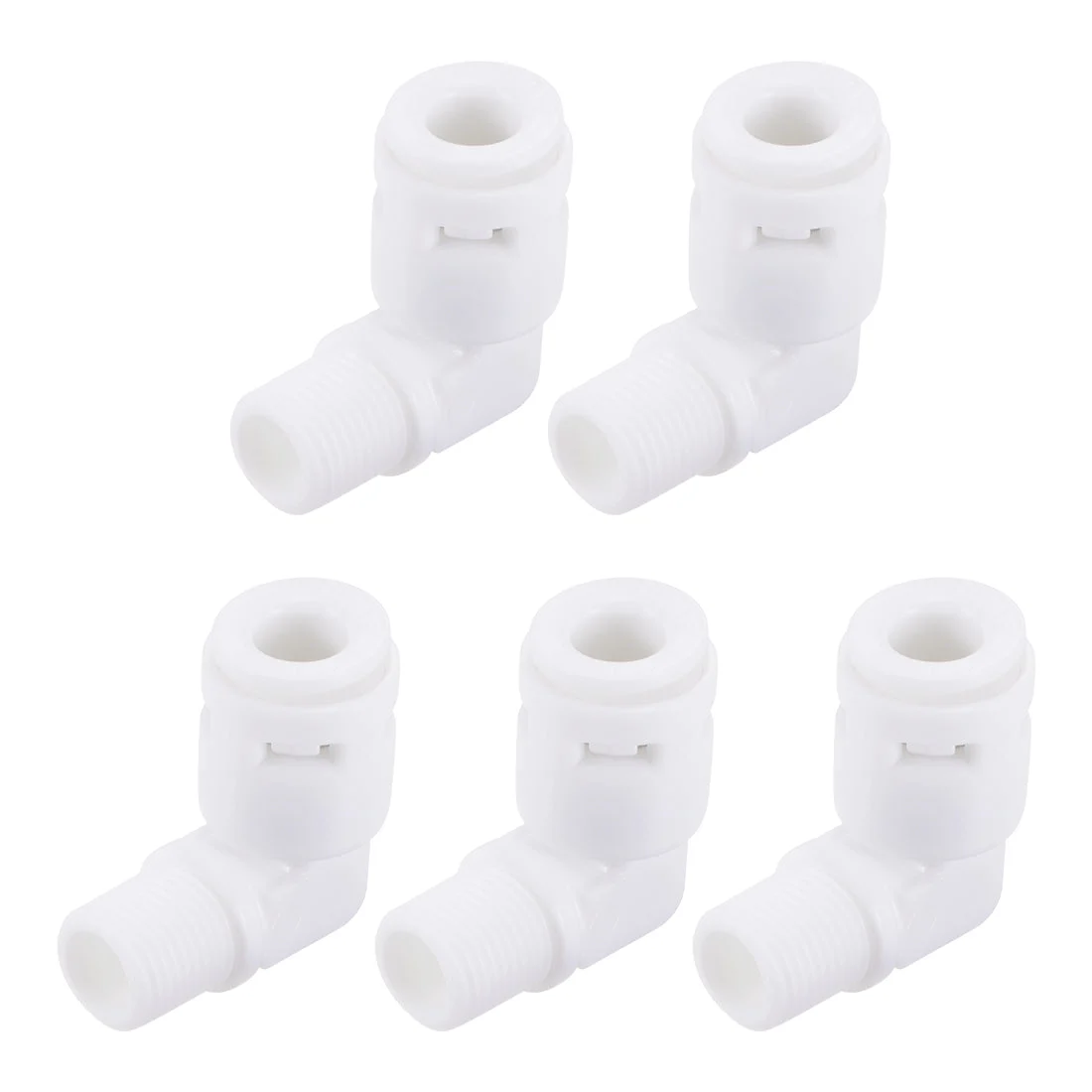 Quick Connector L Type G1/8 Male Thread to 1/4" Tube, Connect Fittings for Ro Water Purifier, 26x26mm White 5Pcs