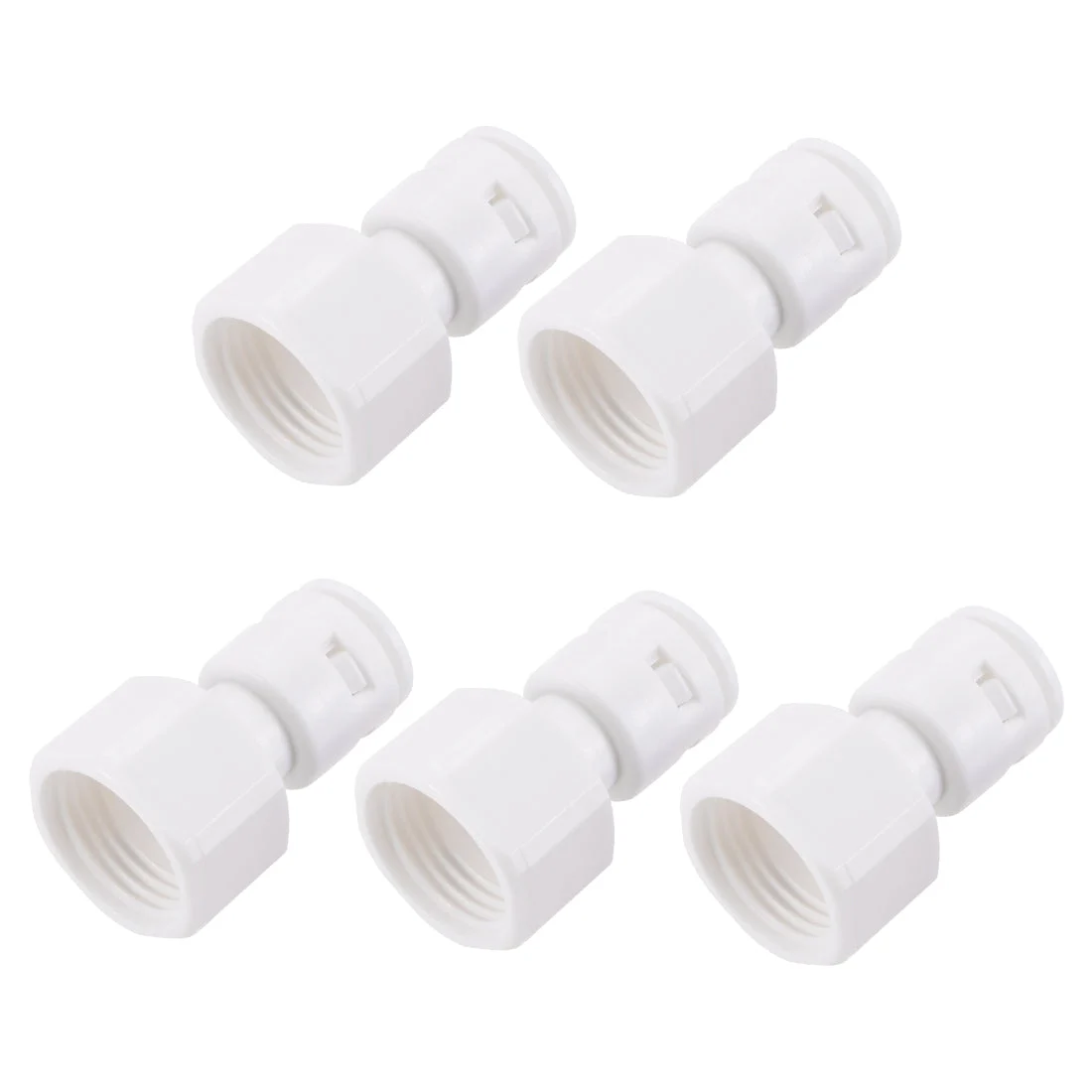 Quick Connector G1/2 Female Thread to 3/8" Tube, Straight Connect Fittings for Water Purifier, 41mm White 5Pcs