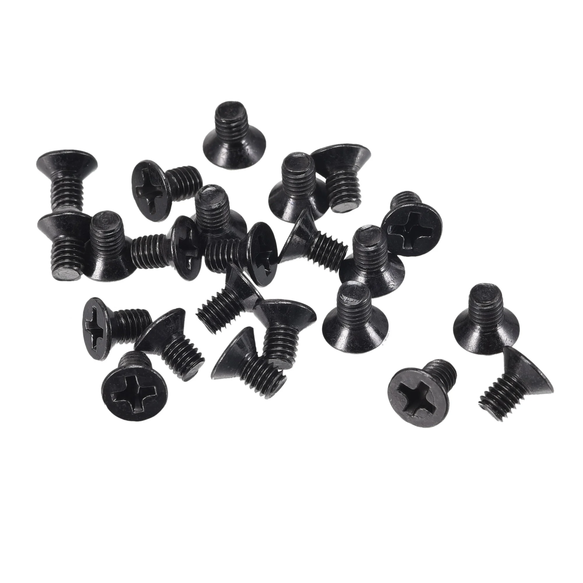 M3.5 x 6mm Phillips Flat Head Screws Carbon Steel Machine Screws Black 50pcs