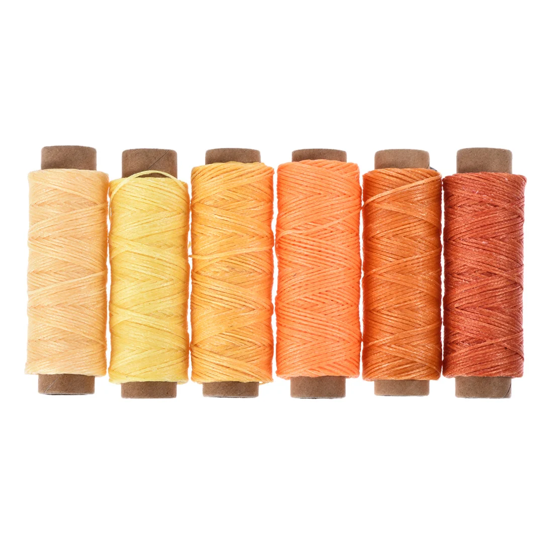 Leather Sewing Thread Set 55 Yards 175D/1mm Polyester Flat Waxed Cord for Hand Stitching Leather Bookbinding,Craft DIY, (Warm Colors, 6Pcs)