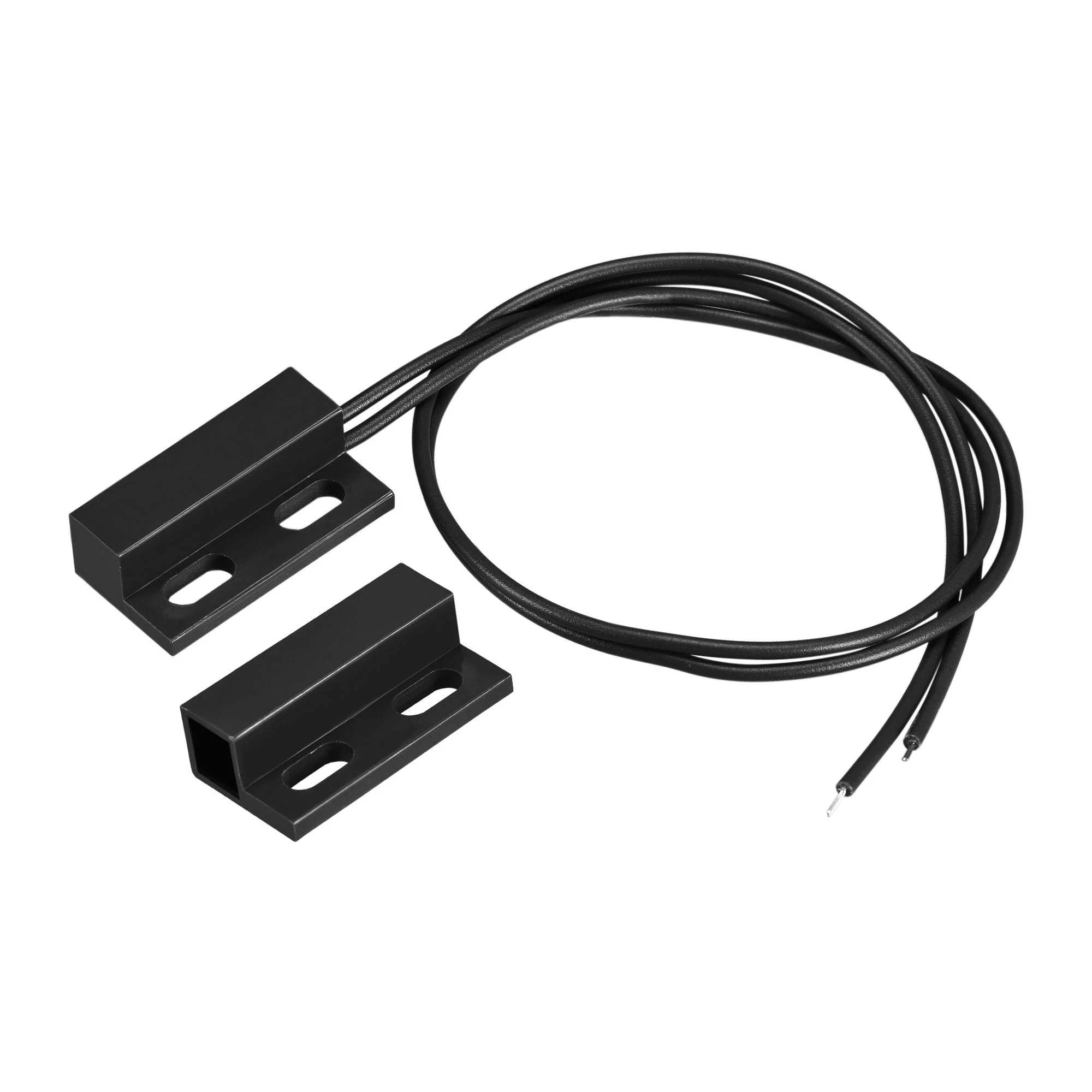 Wired Door Contact Sensor NC Surface Mount Magnetic Reed Switch Black