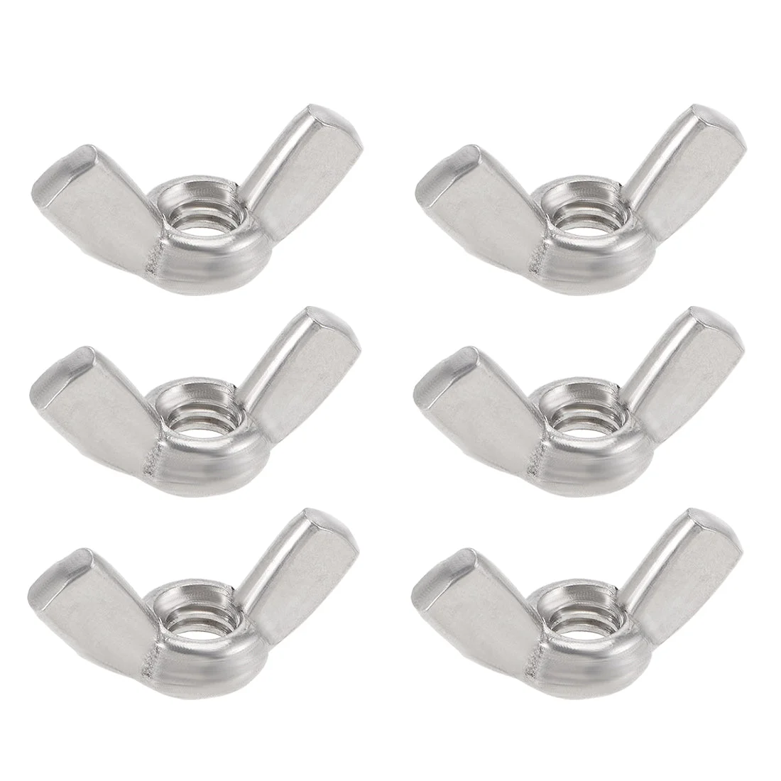 Uxcell #1/4"-20 Wing Nuts 304 Stainless Steel Shutters Butterfly Nut 6pcs