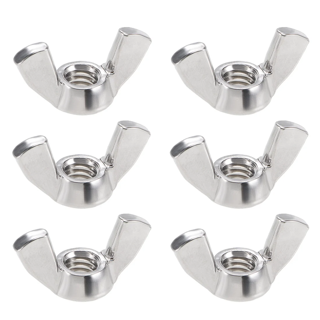 Uxcell #5/16"-18 Wing Nuts 304 Stainless Steel Shutters Butterfly Nut 6pcs