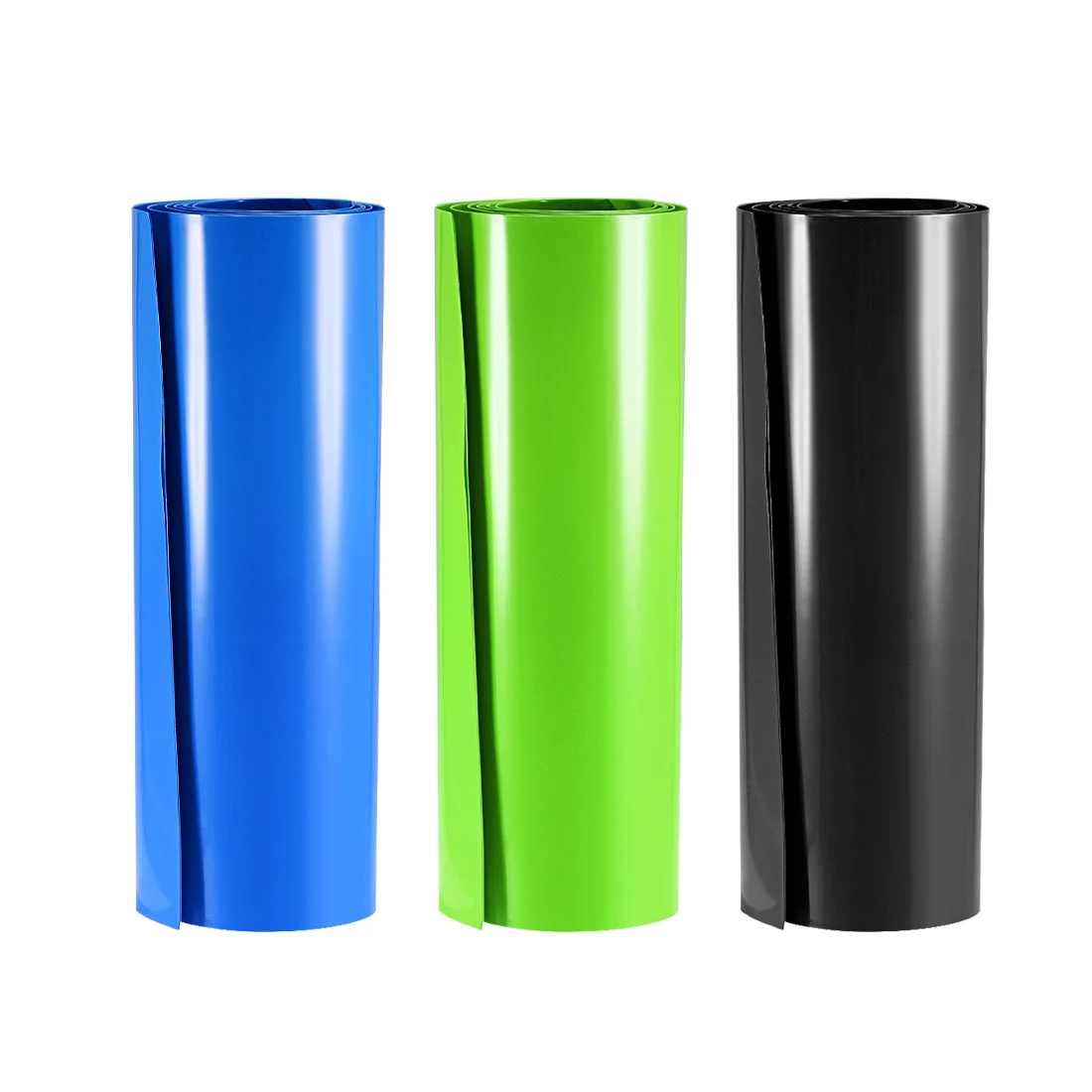 Battery Wrap, 210mm Width 1m PVC Heat Shrink Tube Wraps Blue&Black&Green 3pcs