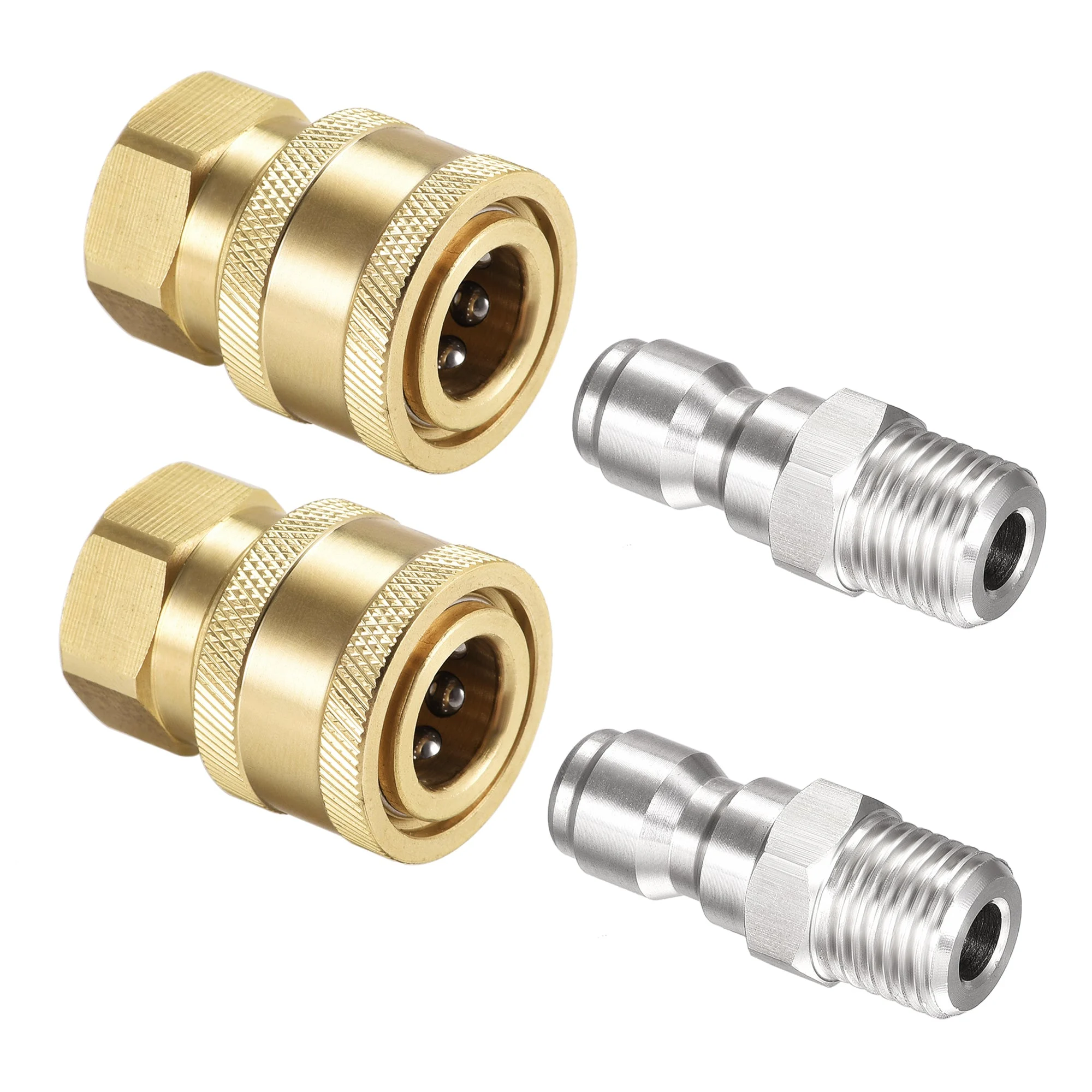 Brass Quick Connect Set G1/4 Male & Female Thread 2 Sets