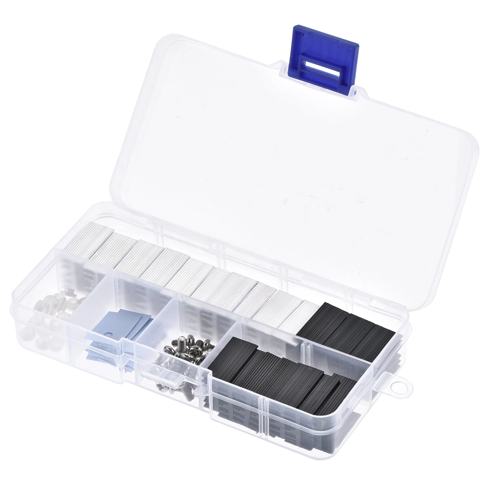 21mm x 15mm x 11mm TO-220 Aluminum Heatsink Kit for Cooling Transistor Diodes with a Support Pin and Plastic Box