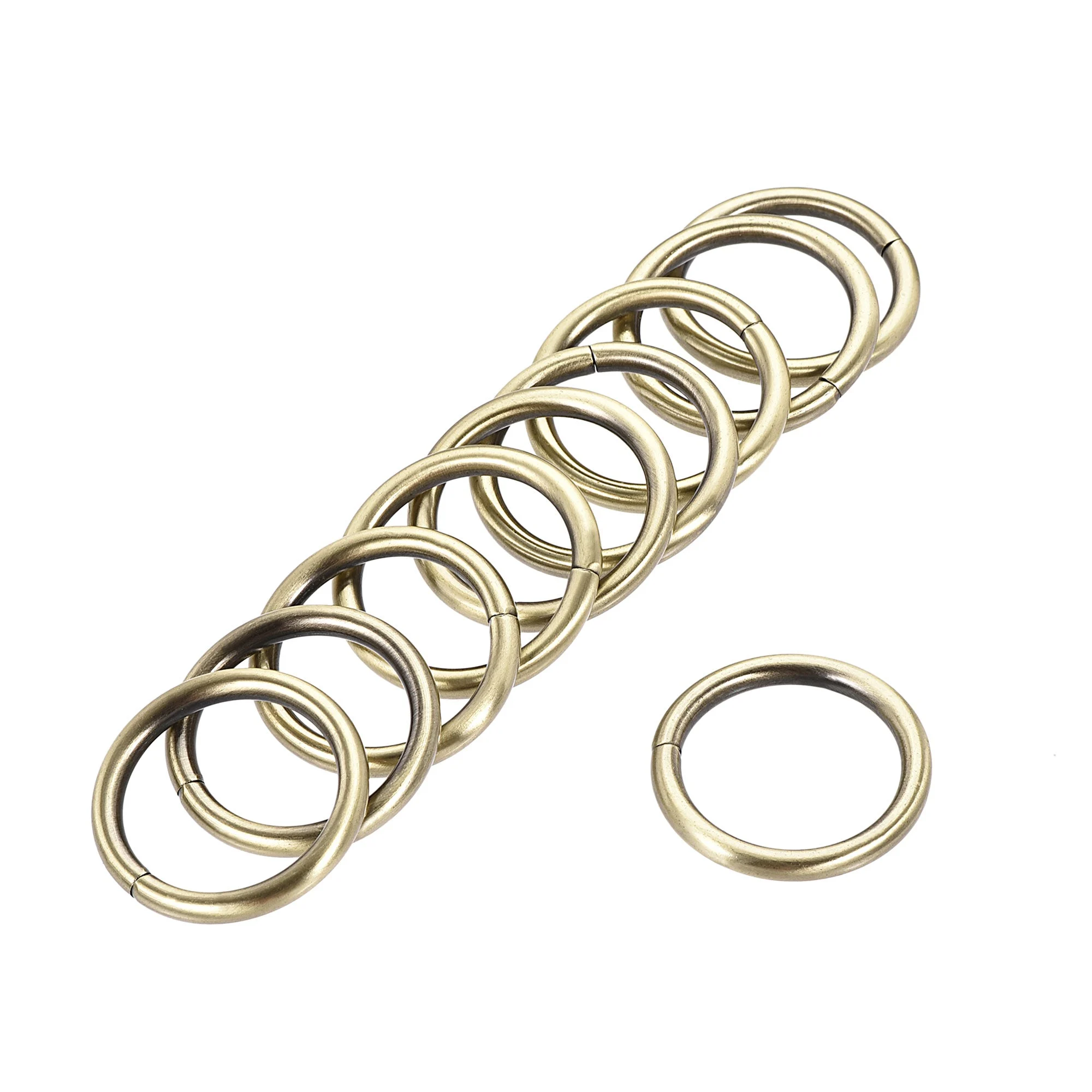Metal O Ring 25mm(0.98") ID 3.8mm Thickness Non-Welded Rings for Hardware DIY Bronze Tone 10pcs