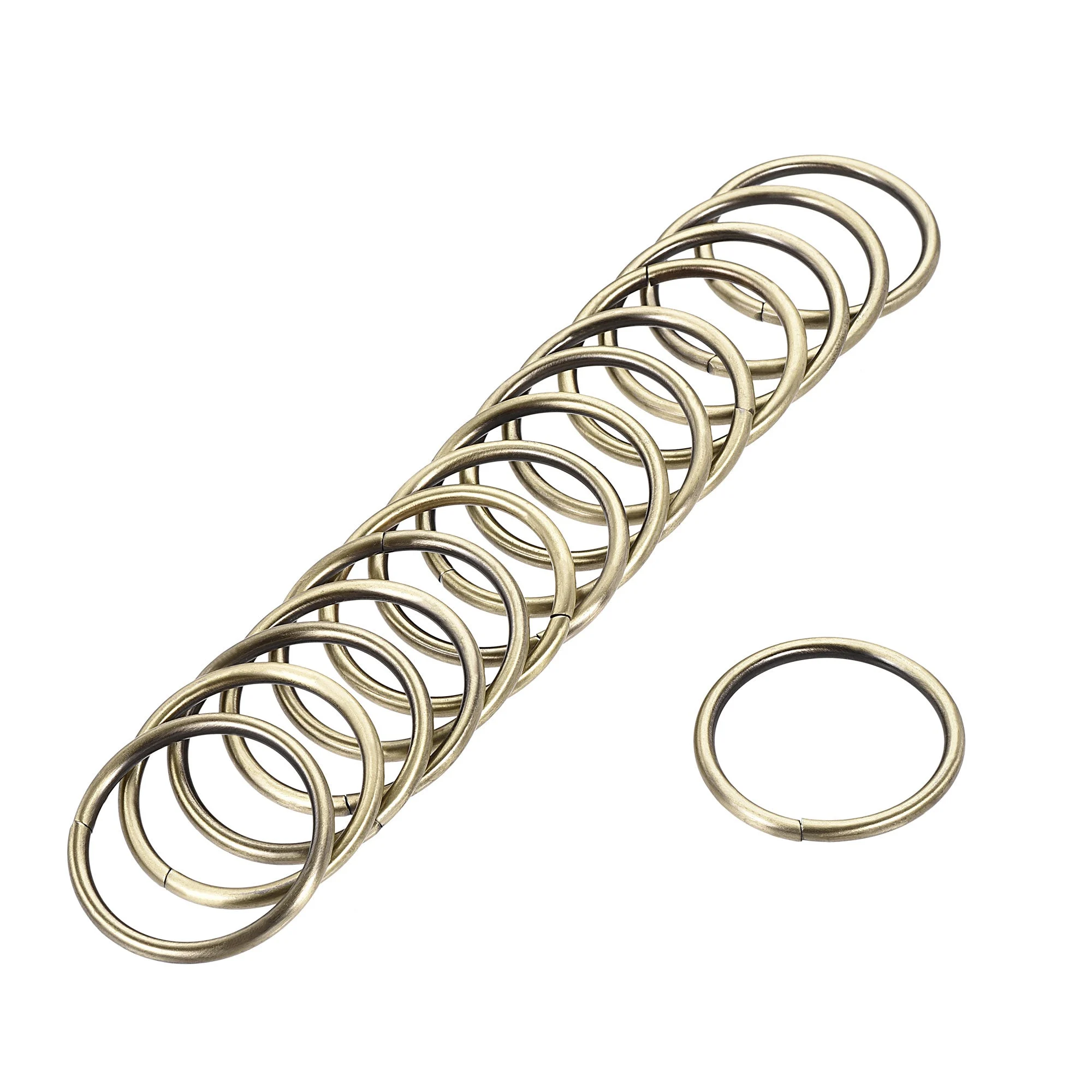 Metal O Ring 38mm ID 3.8mm Thickness Non-Welded Rings Bronze Tone 15pcs