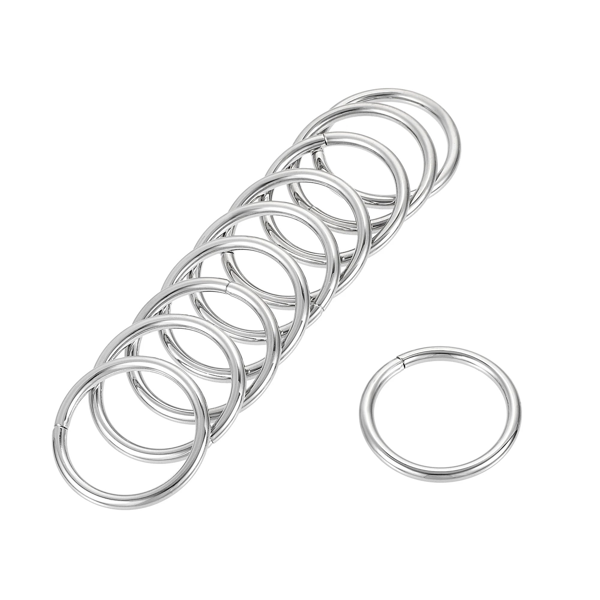 Metal O Ring 32mm(1.26") ID 3.8mm Thickness Iron Rings for DIY Silver Tone 20pcs