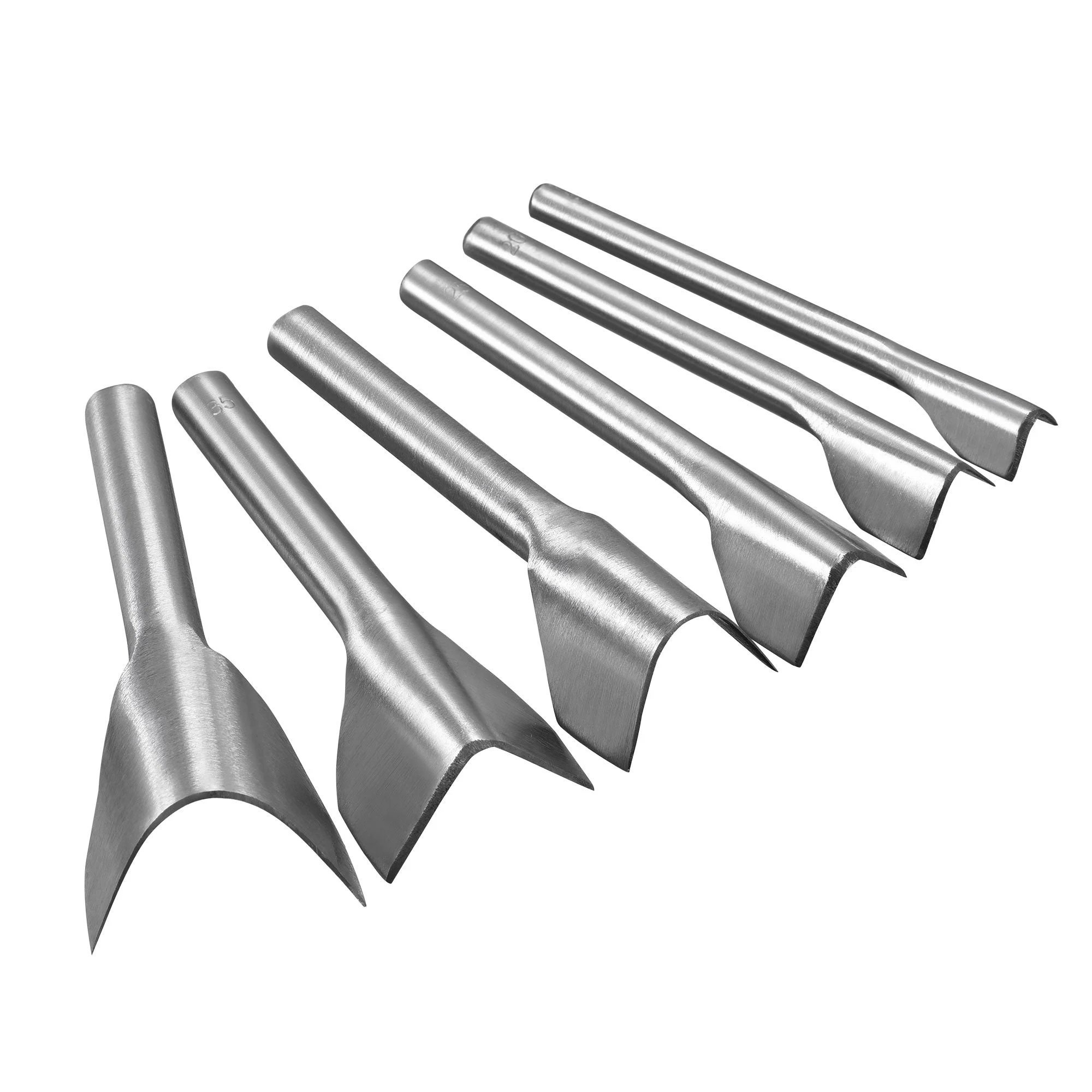 Uxcell V-Shaped Leather Cutter Punch Set 15mm-40mm Strap End Punch Tool for DIY Craft, Set of 6