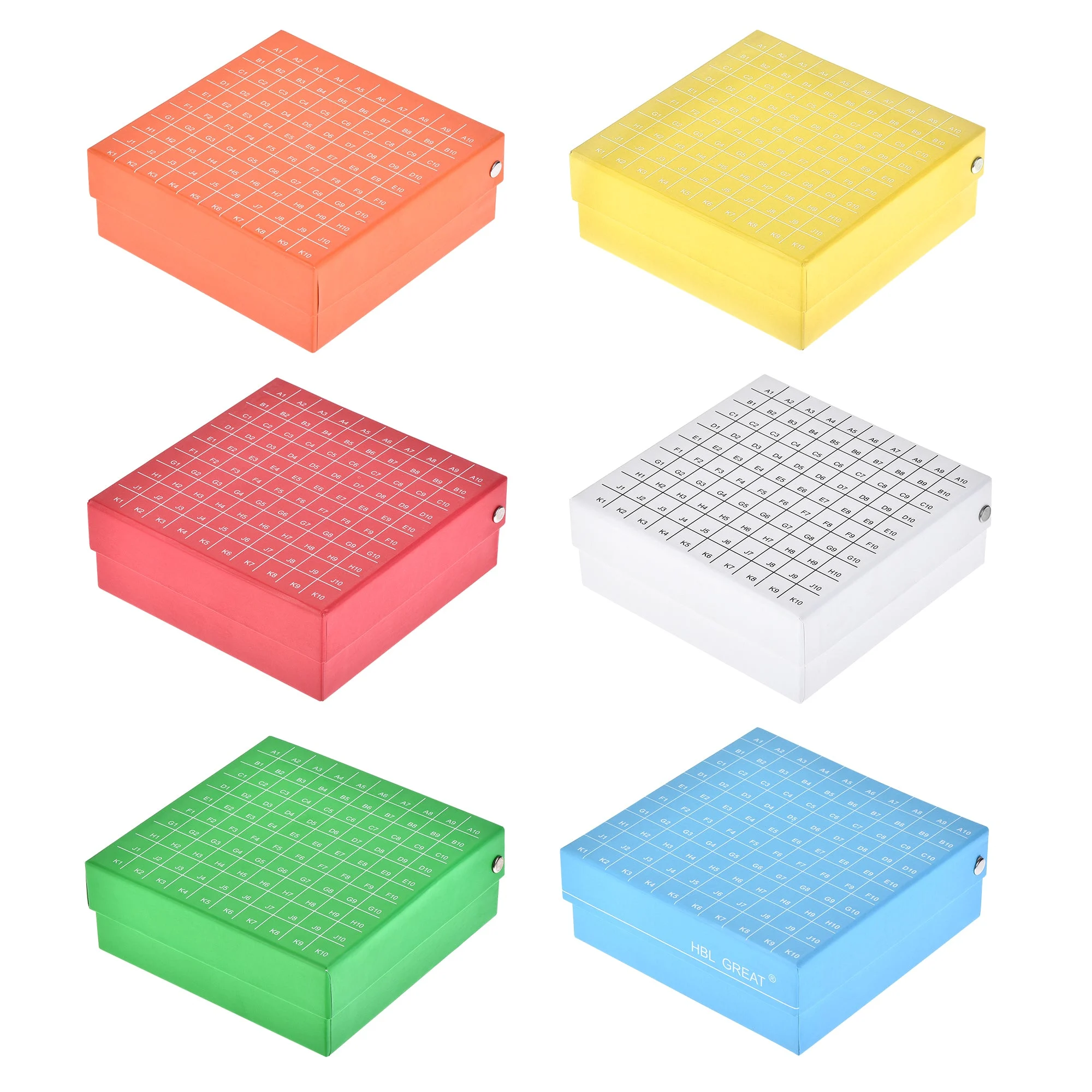Uxcell Freezer Tube Box 100 Places Rack for 1.5/1.8/2ml Microcentrifuge Tubes 6in1 Set