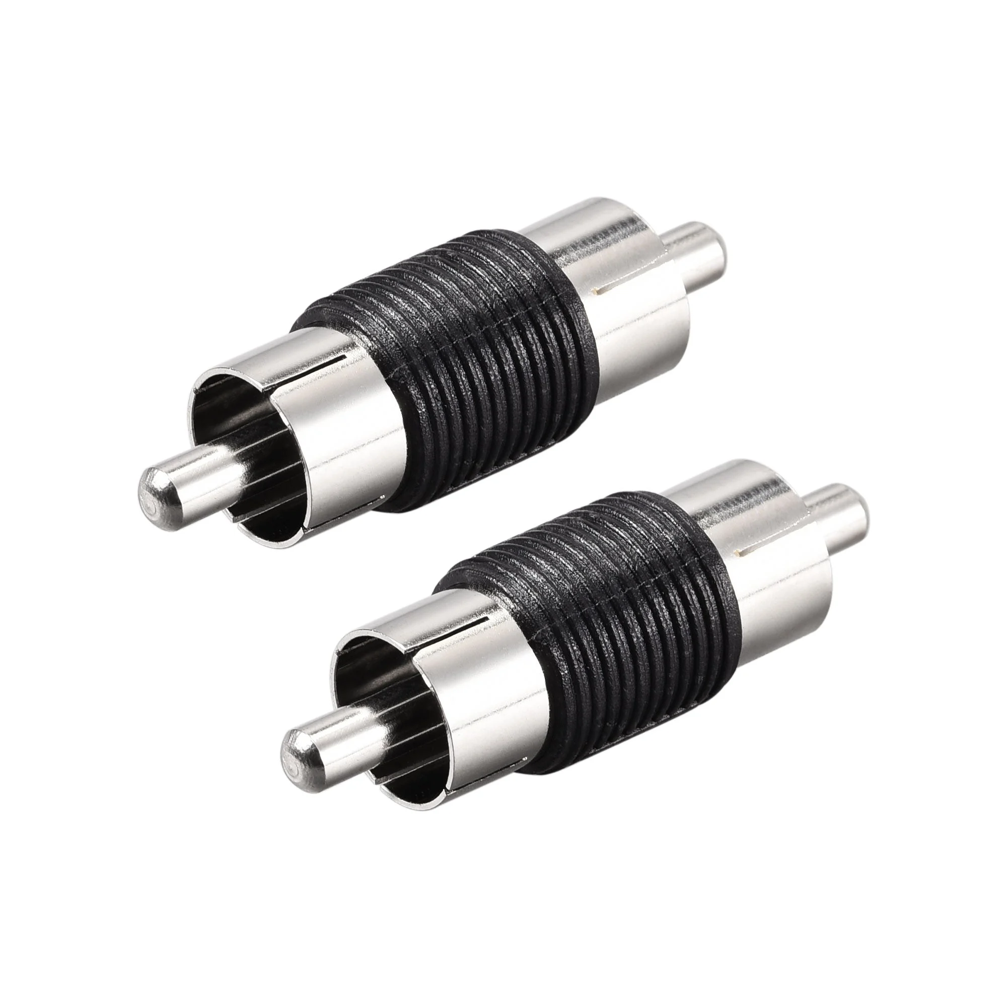 Uxcell RCA Male to RCA Male Audio Video Coupler Adapter Nickel Plated 2pcs