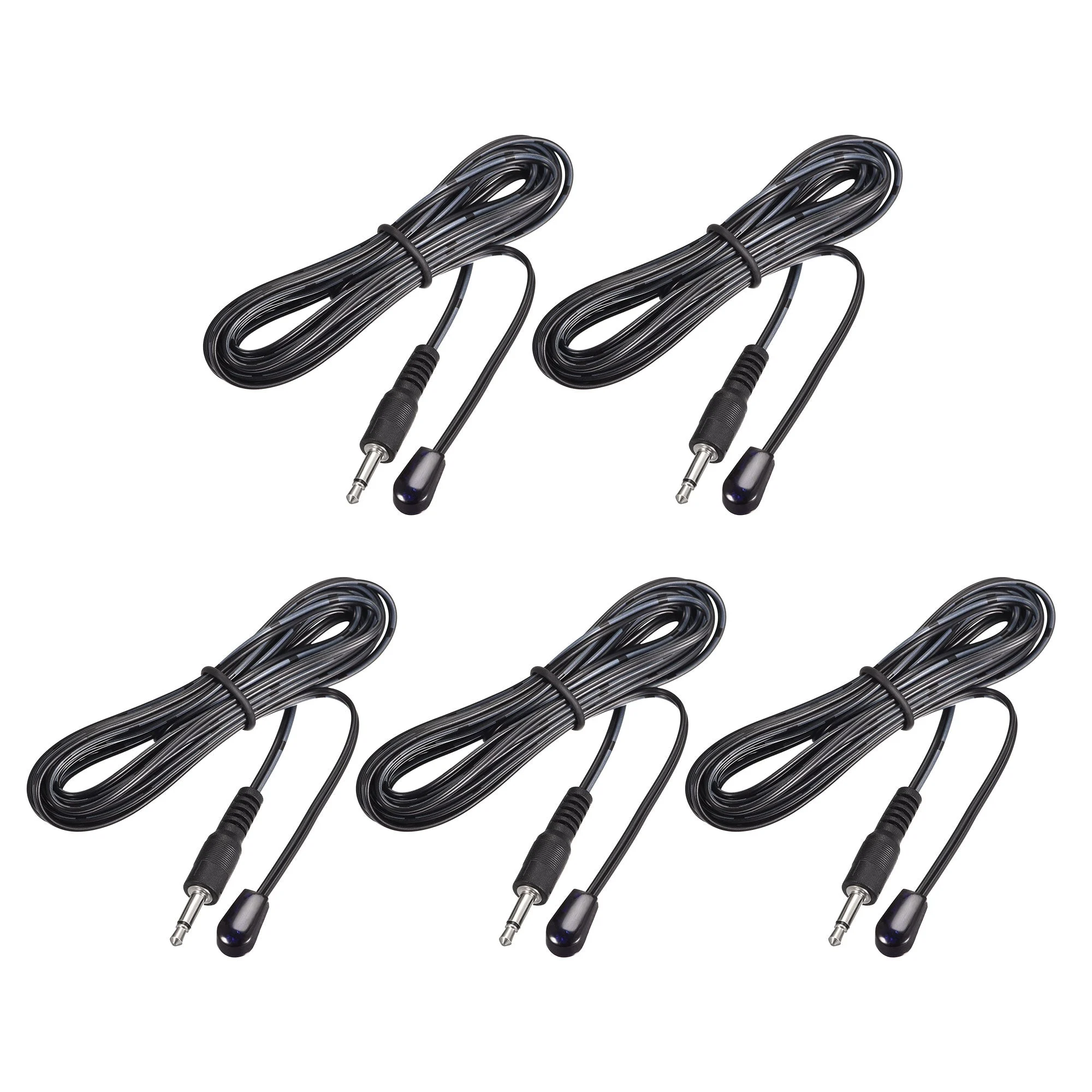 Uxcell IR Infrared Emitter Extension Cable 9.8ft Long 45 Degree Emission Angle 3.5mm Jack Single Red Head 5pcs