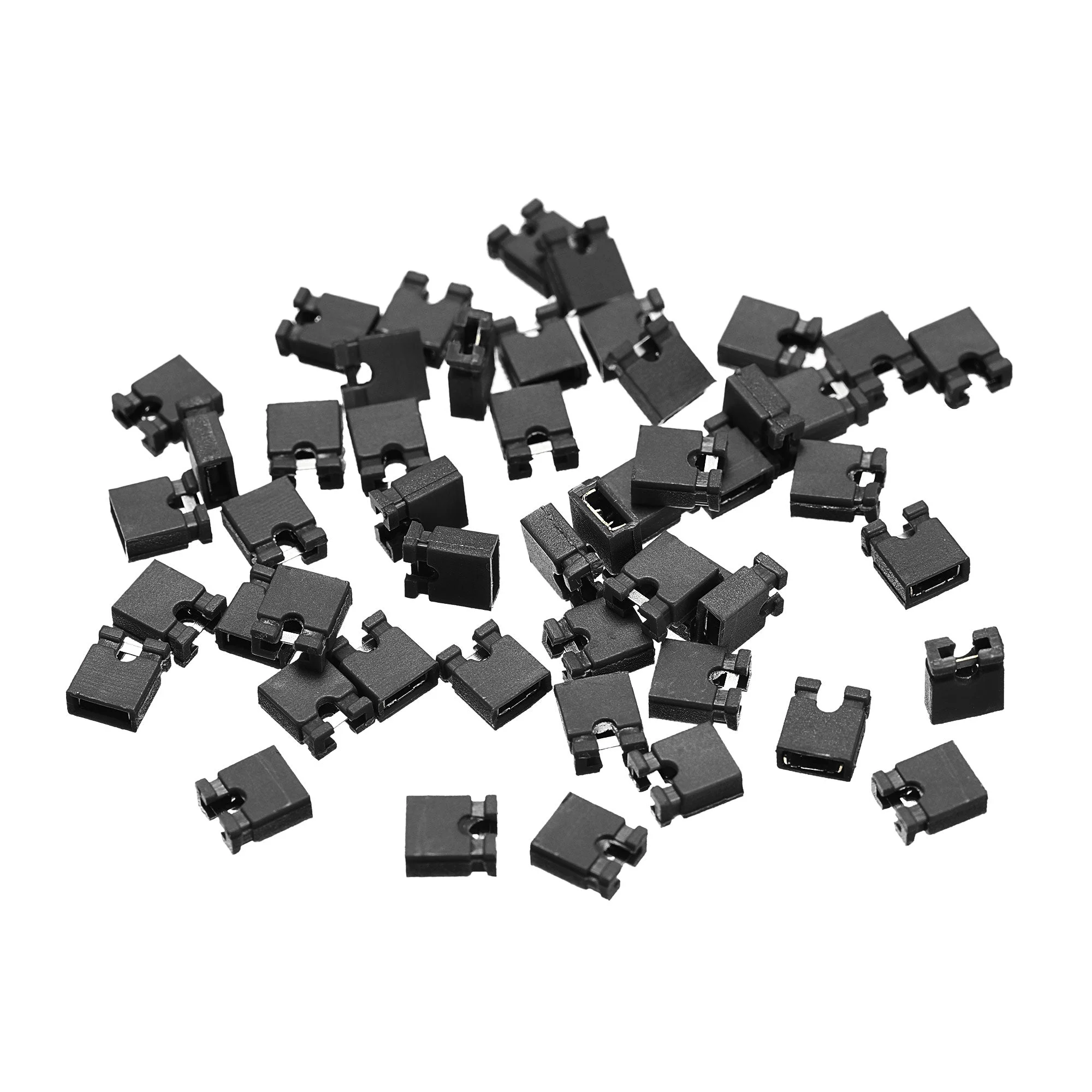 50pcs 2mm Standard Pin Header Jumper Cap Short Circuit Connection Cap Mini Micro Jumper Bridge Plug Black
