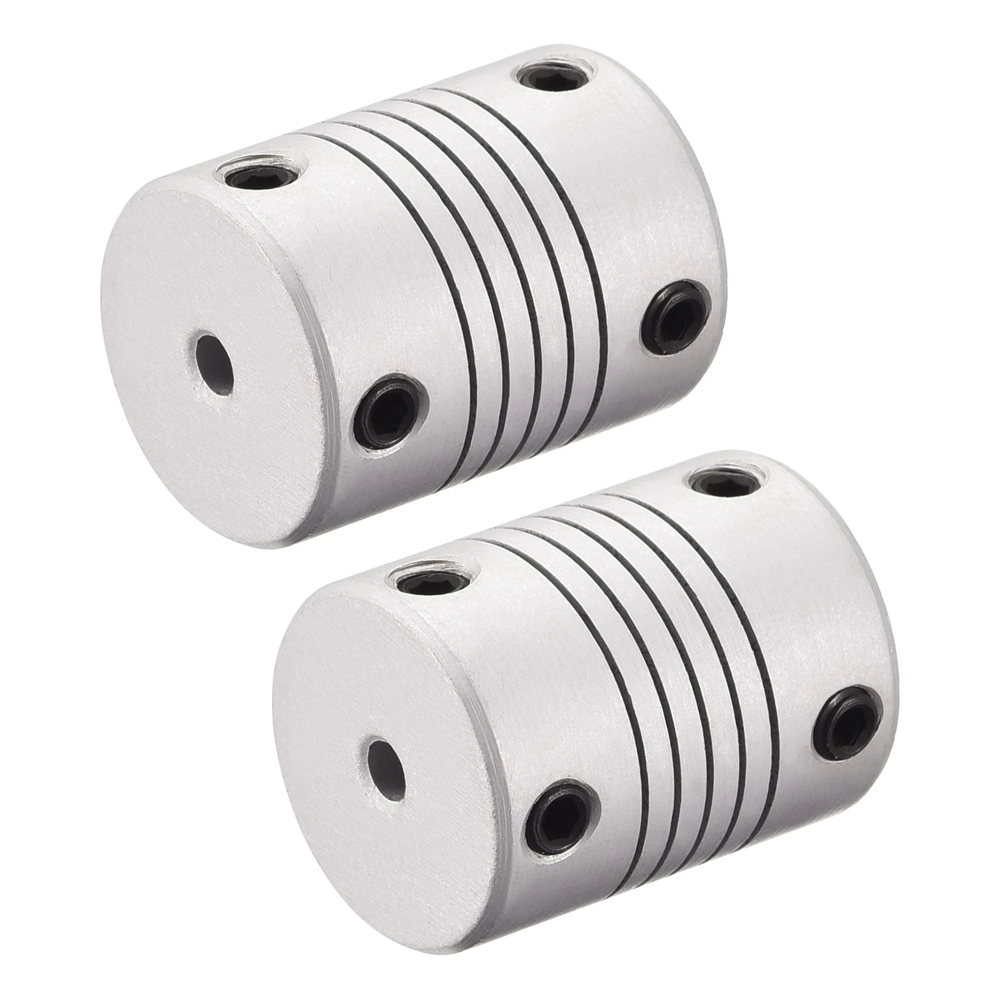 3mm to 5mm Aluminum Alloy Shaft Coupling Flexible Coupler L25xD19 Silver,2pcs