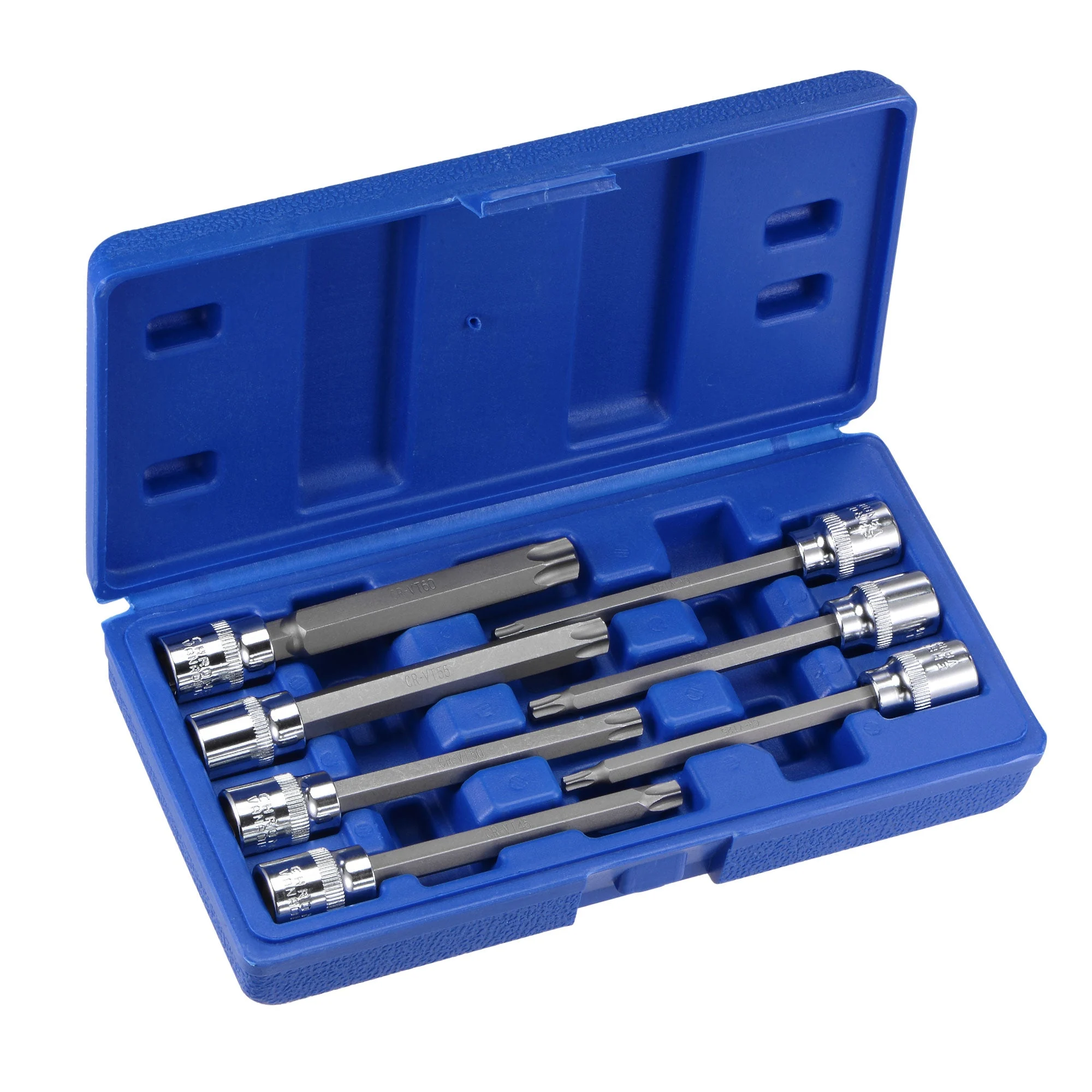 3/8" Drive x T25 T30 T40 T45 T50 T55 T60 Torx Bit Socket Set, CR-V Bits & Sockets 110mm Length (For Hand Use Only) 7-Piece