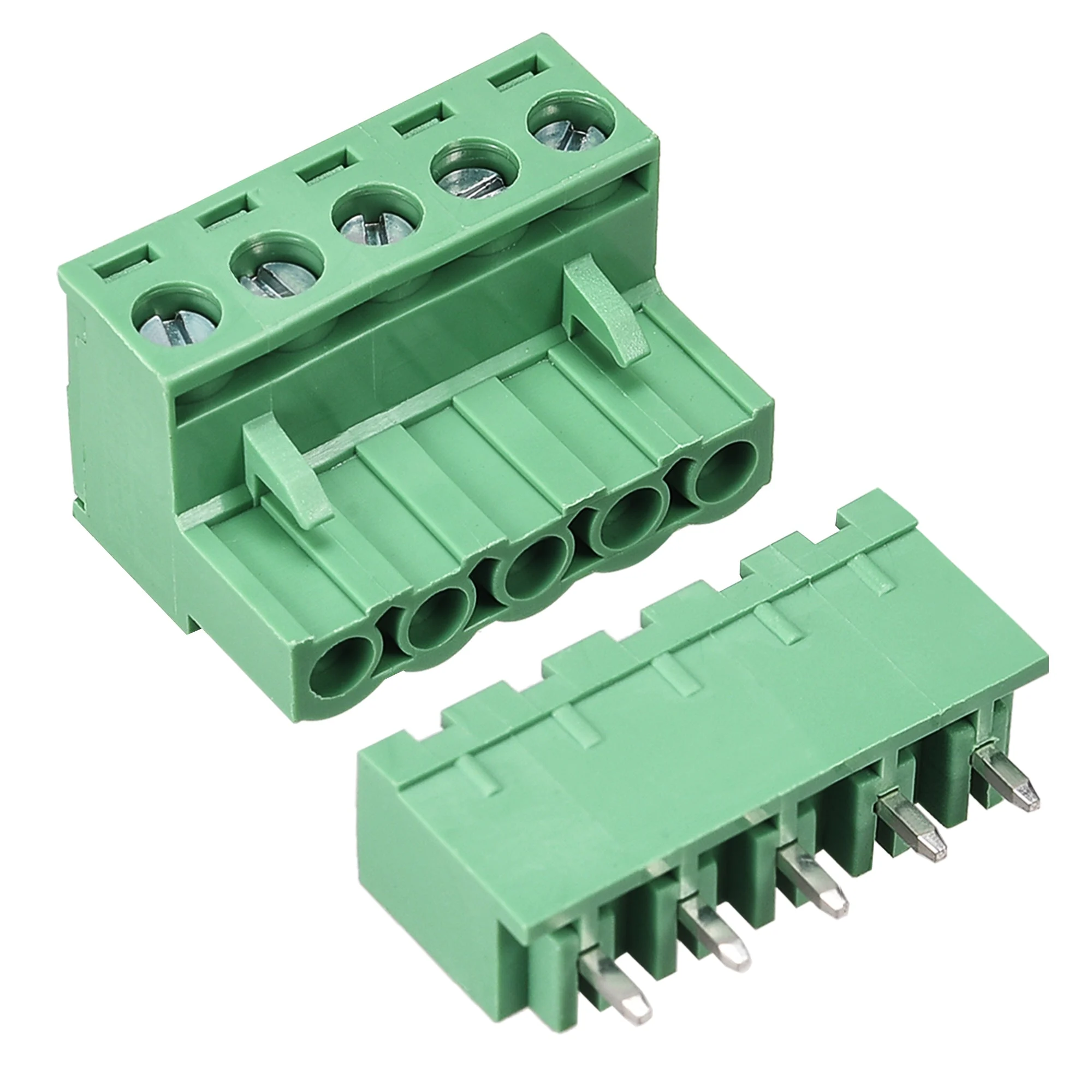 5 Pin 5.08mm Pitch Male Female PCB Screw Terminal Block 15 Sets