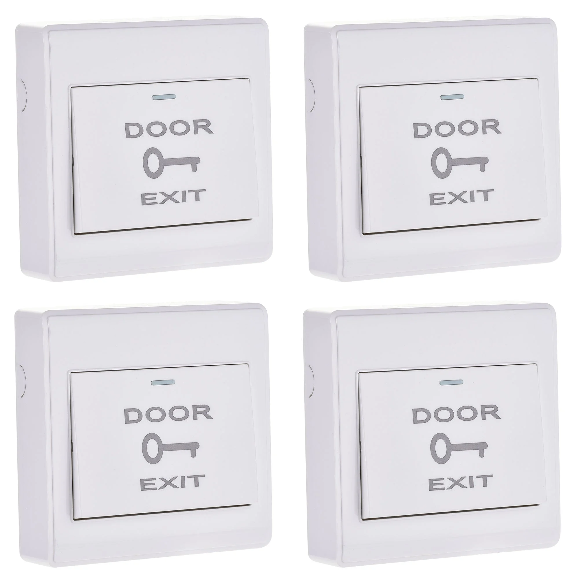 Uxcell Push to Exit Button Release Switch Door Access Control System PC Panel 86mmx86mm 12V 3A White 4 Pcs