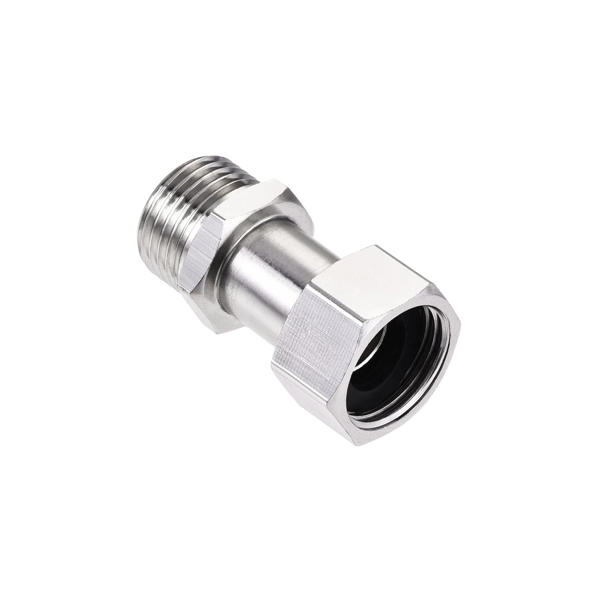 Straight G1/2 Male to Female Pipe Fitting Connector with Gasket Nickel Plated Copper