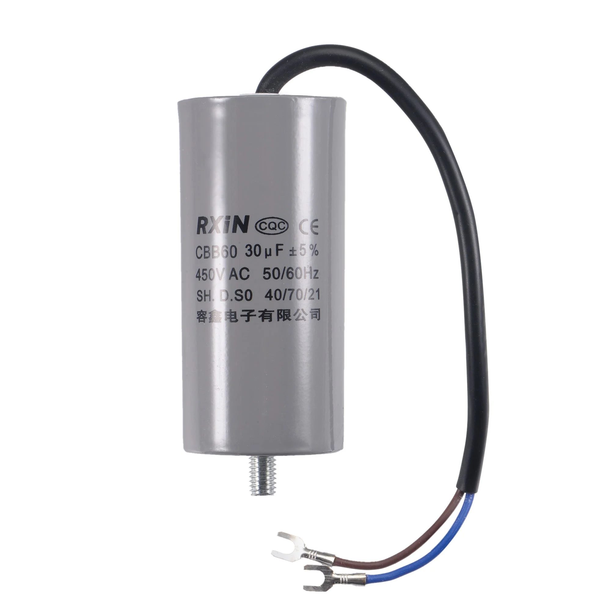 CBB60 Wired Capacitor Start Run Motor Generator Compressor 30uF 450V 50/60Hz