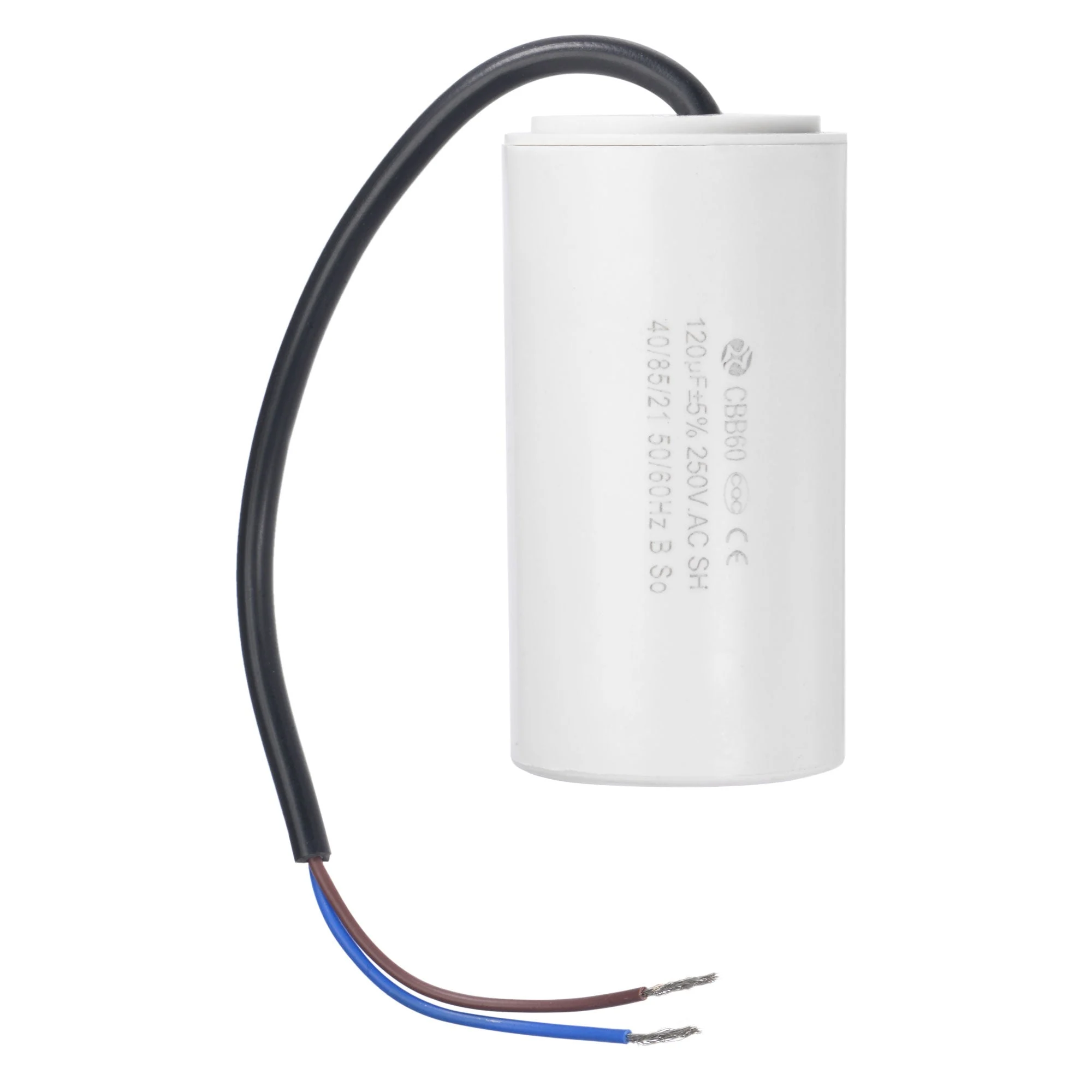 CBB60 Run Capacitor 120uF 250V AC 2 Wires 96x49mm for Compressor Pump Motor