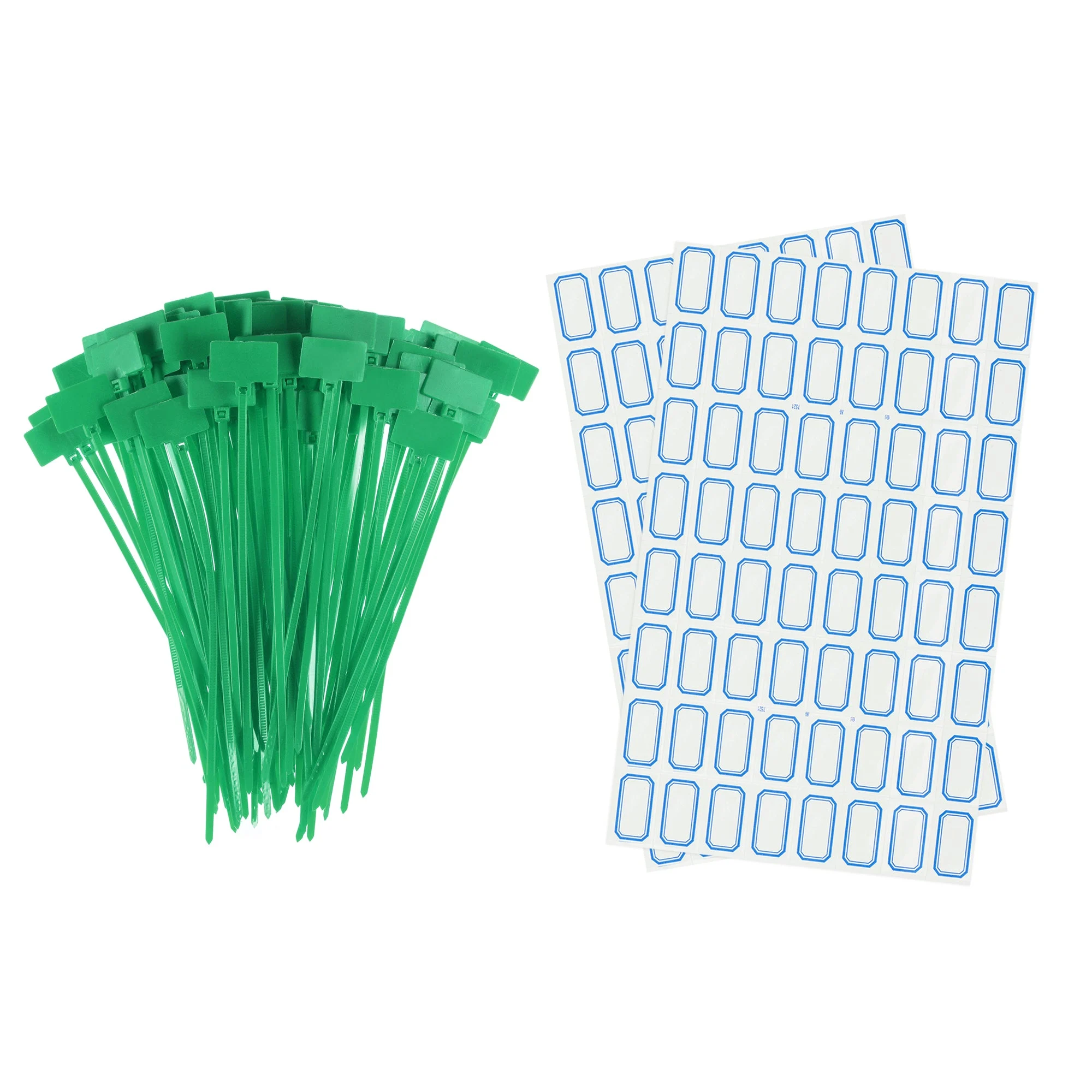 100pcs Nylon Cable Ties Tags Label Marker Self-Locking for Marking Organizing Green